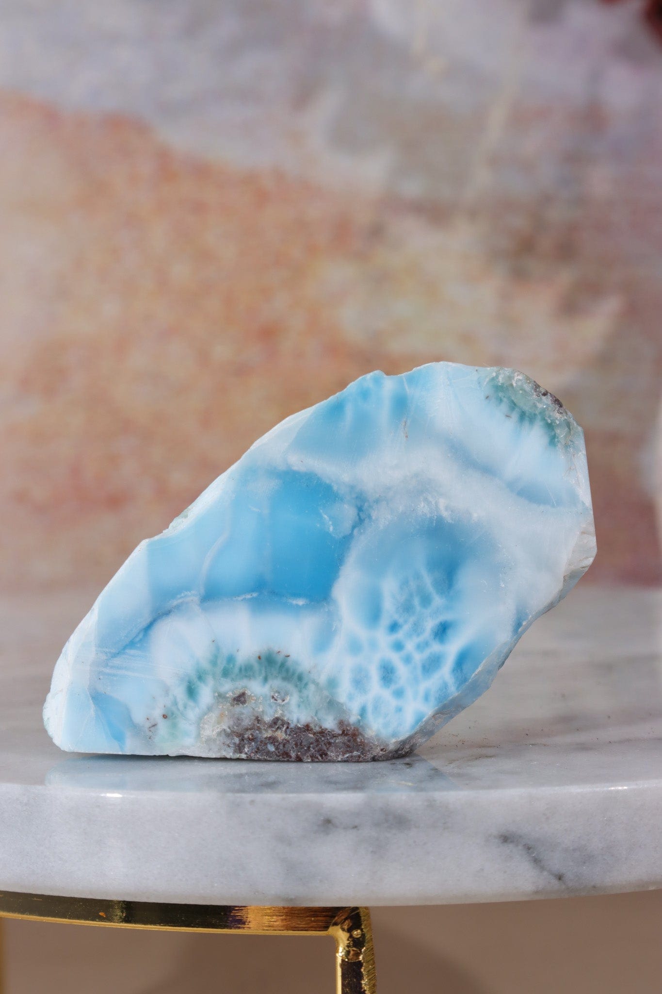 Larimar Freeform Slice 48.27gr Rocks & Fossils Tali & Loz Crystals