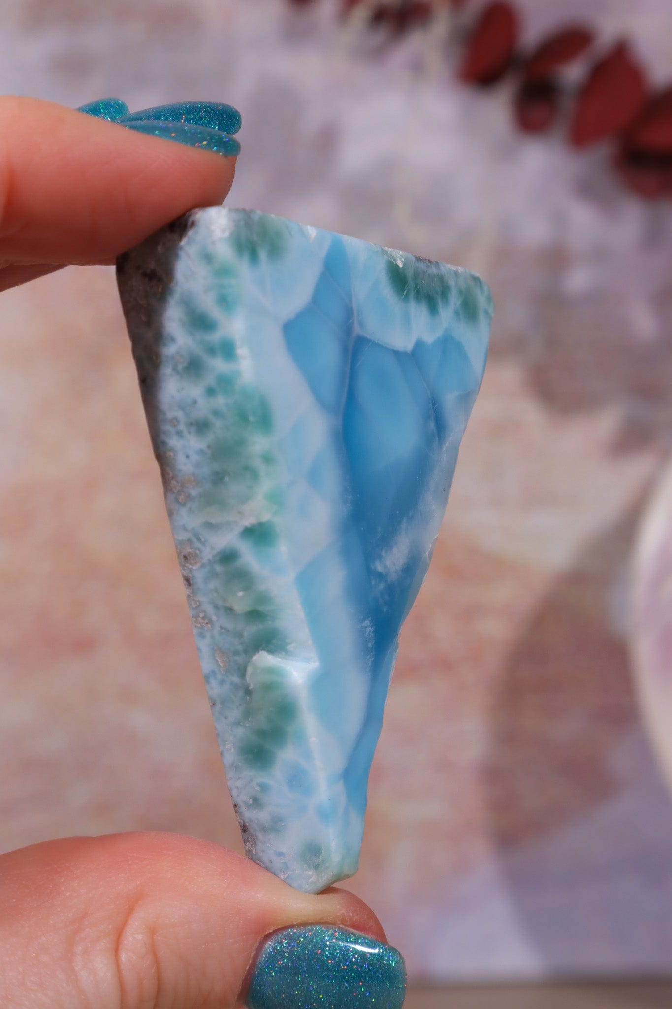 Larimar Freeform Slice 51.90gr Rocks & Fossils Tali & Loz Crystals
