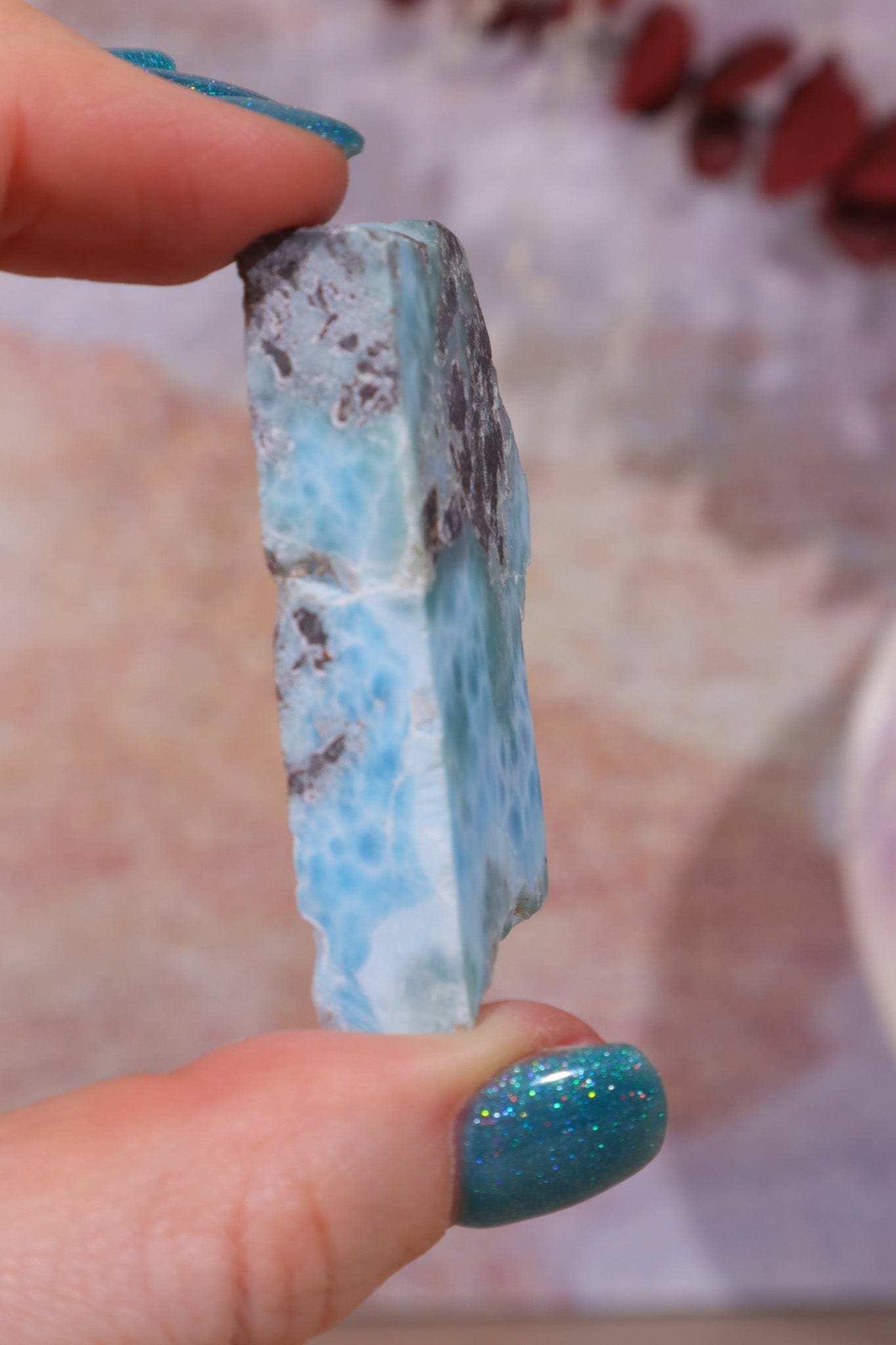 Larimar Freeform Slice 51.90gr Rocks & Fossils Tali & Loz Crystals