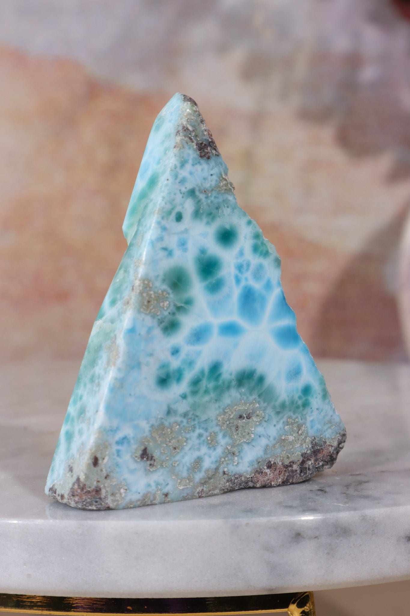 Larimar Freeform Slice 51.90gr Rocks & Fossils Tali & Loz Crystals