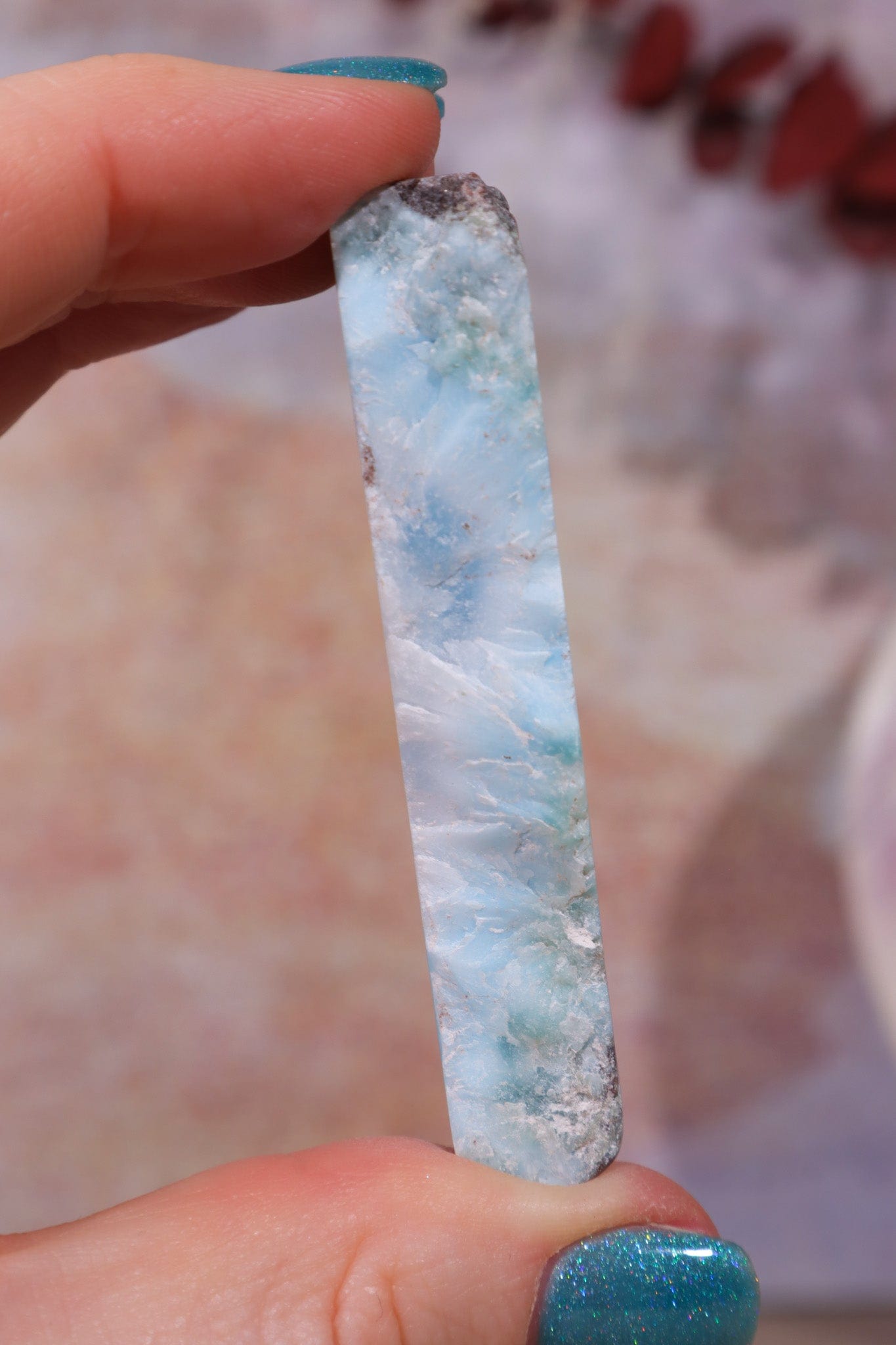Larimar Freeform Slice 51.90gr Rocks & Fossils Tali & Loz Crystals