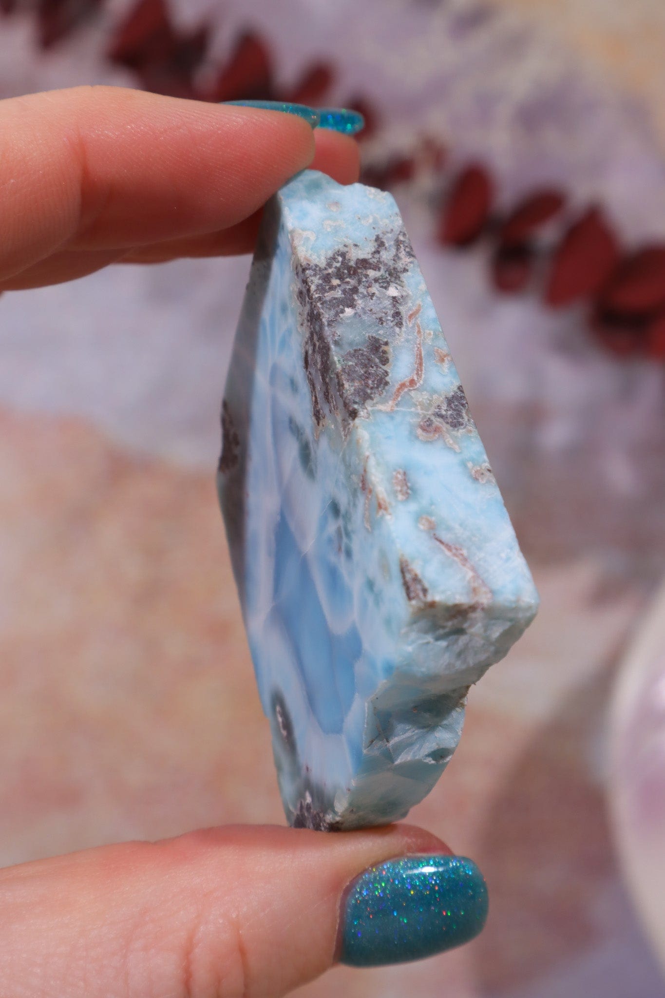 Larimar Freeform Slice 54.79 Rocks & Fossils Tali & Loz Crystals