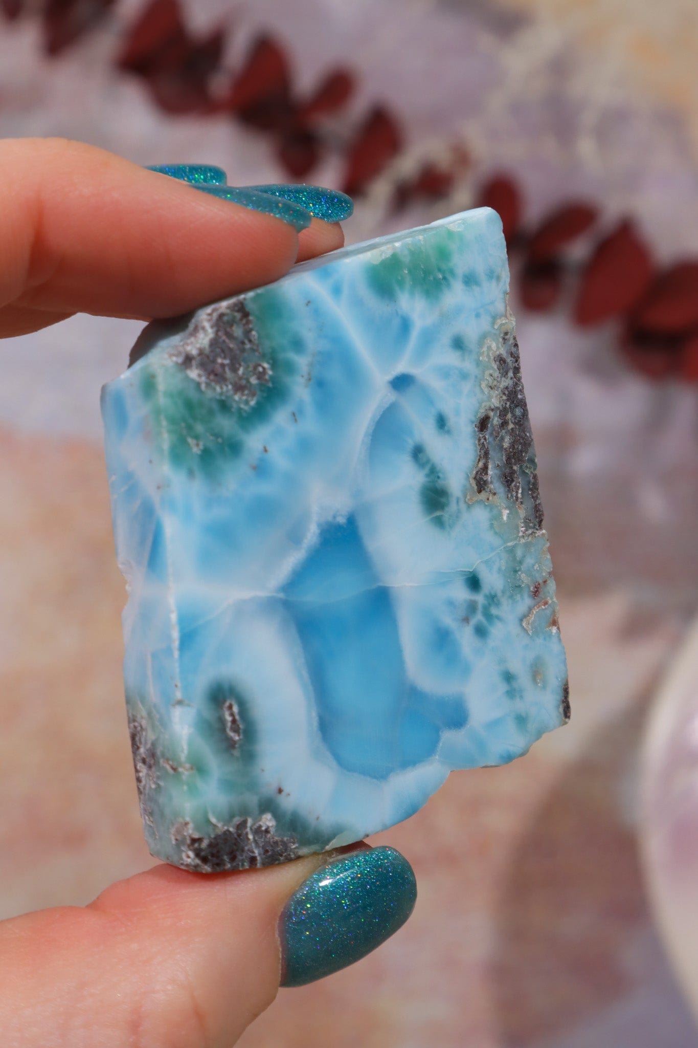 Larimar Freeform Slice 54.79 Rocks & Fossils Tali & Loz Crystals