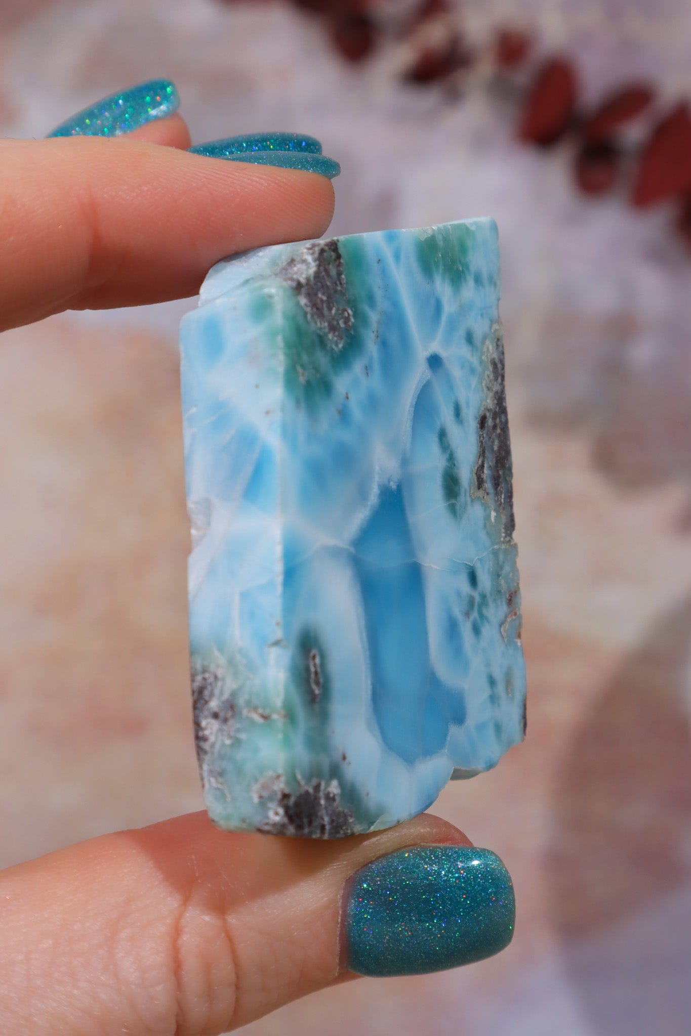 Larimar Freeform Slice 54.79 Rocks & Fossils Tali & Loz Crystals