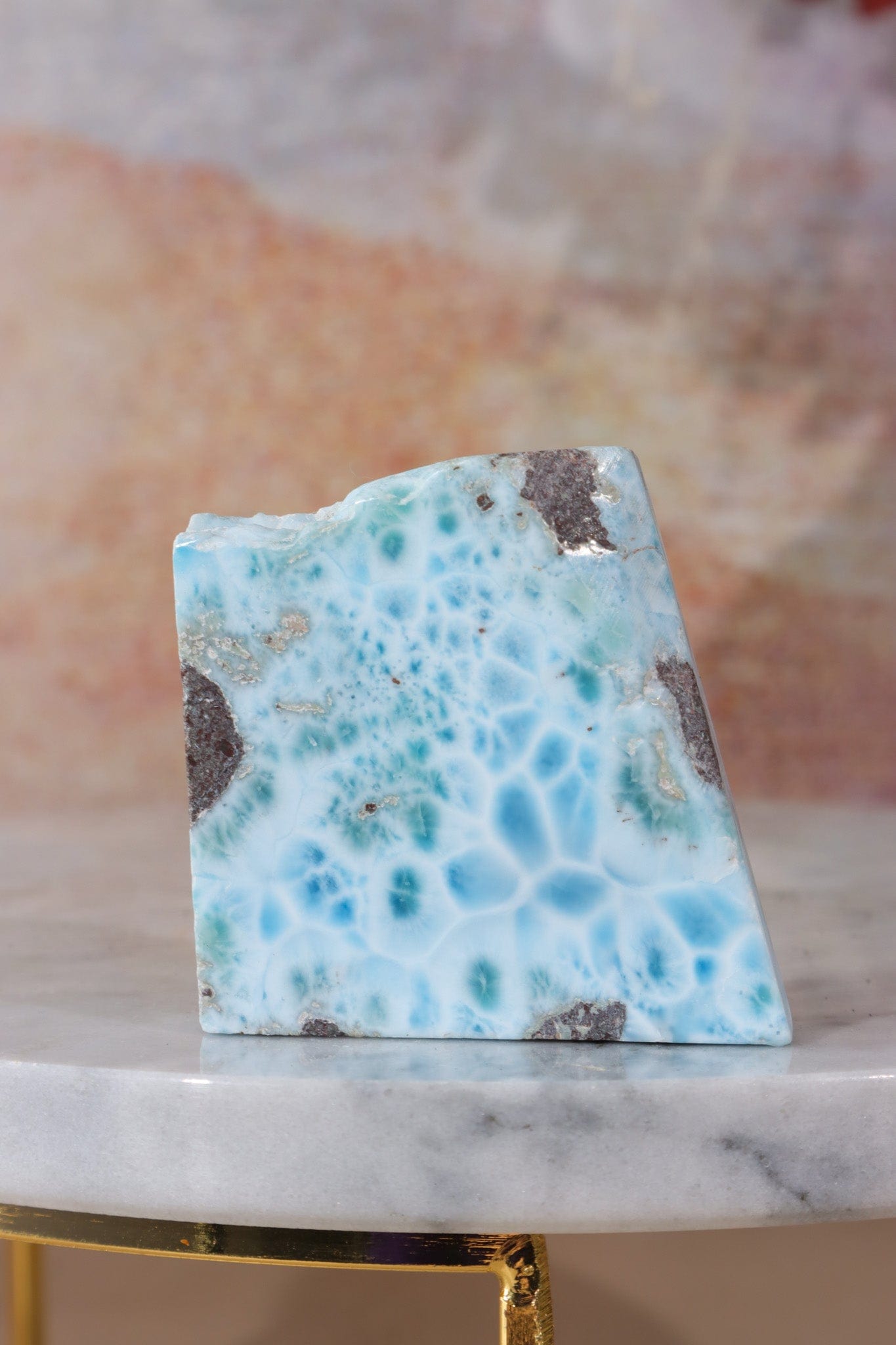 Larimar Freeform Slice 55.20gr Rocks & Fossils Tali & Loz Crystals