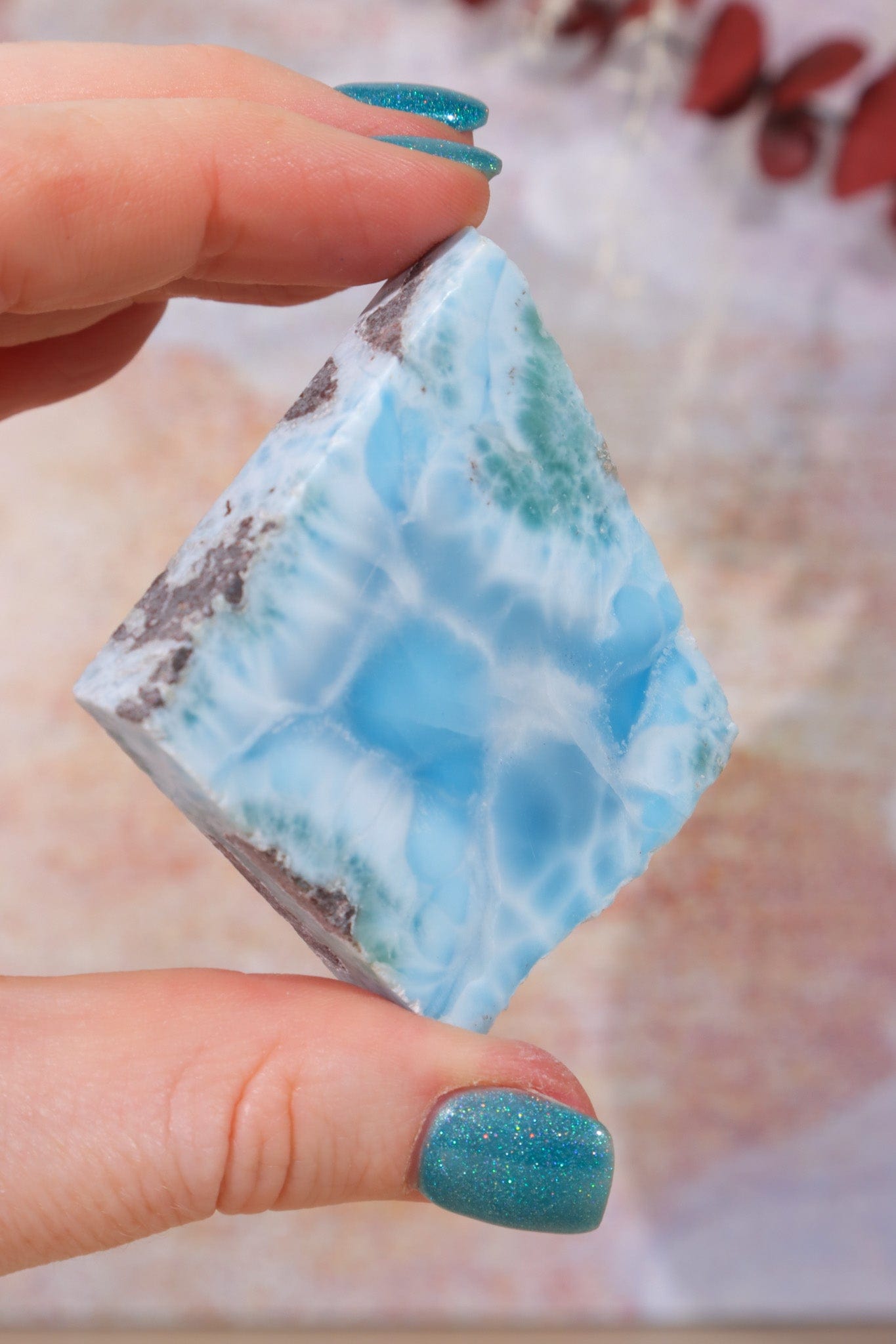 Larimar Freeform Slice 55.20gr Rocks & Fossils Tali & Loz Crystals