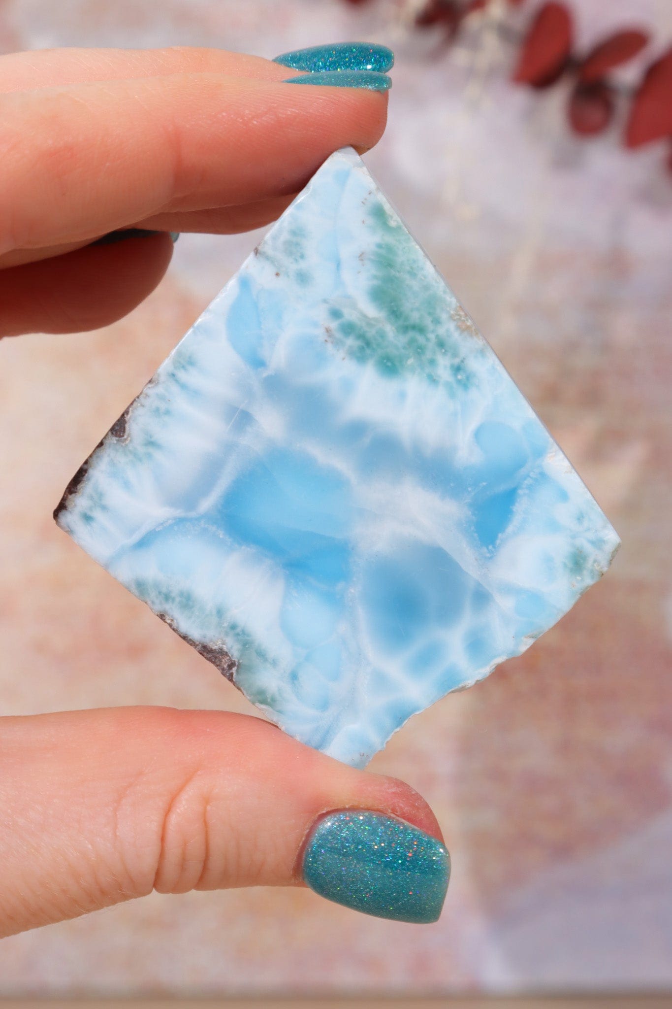 Larimar Freeform Slice 55.20gr Rocks & Fossils Tali & Loz Crystals