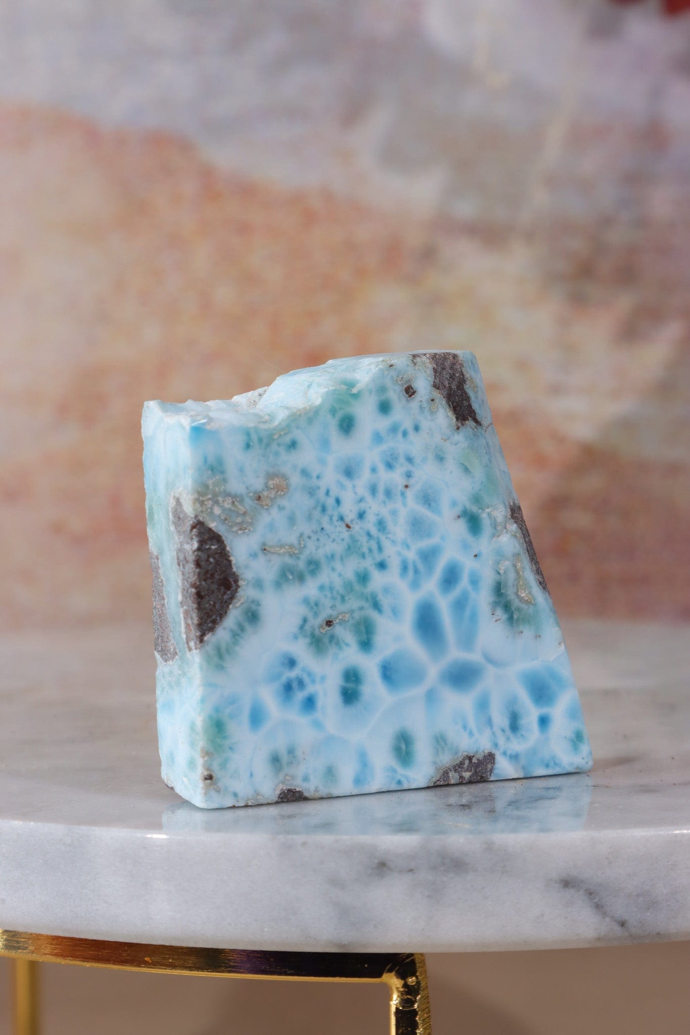 Larimar Freeform Slice 55.20gr Rocks & Fossils Tali & Loz Crystals