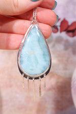 Larimar Tear Drop Necklace, Handmade in the UK Jewellery Tali & Loz Crystals