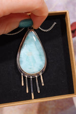 Larimar Tear Drop Necklace, Handmade in the UK Jewellery Tali & Loz Crystals