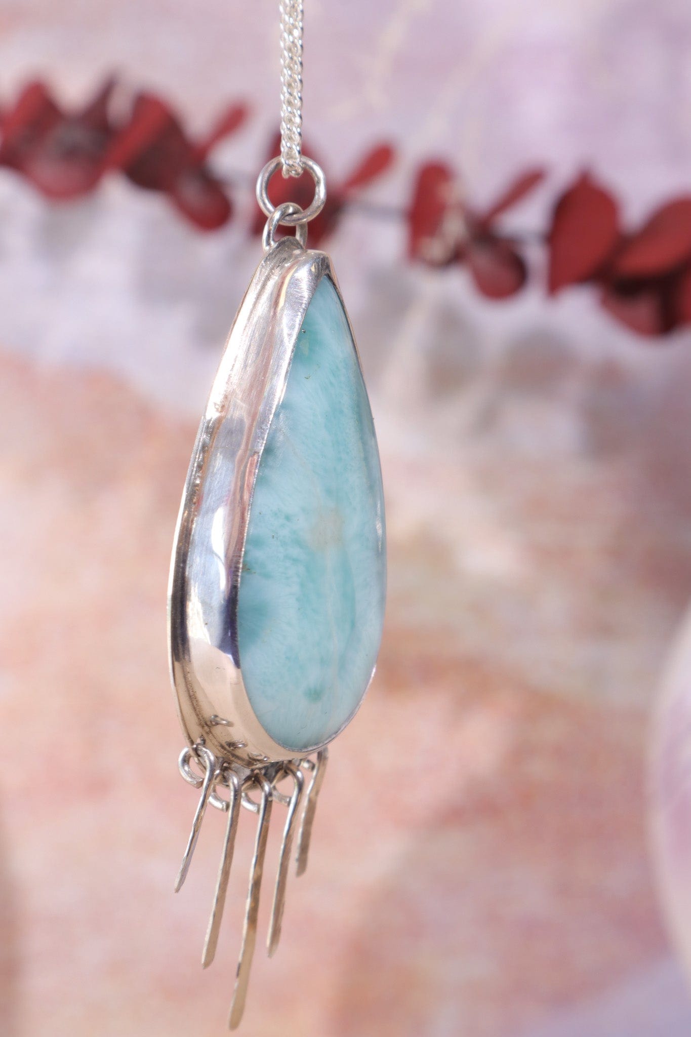 Larimar Tear Drop Necklace, Handmade in the UK Jewellery Tali & Loz Crystals