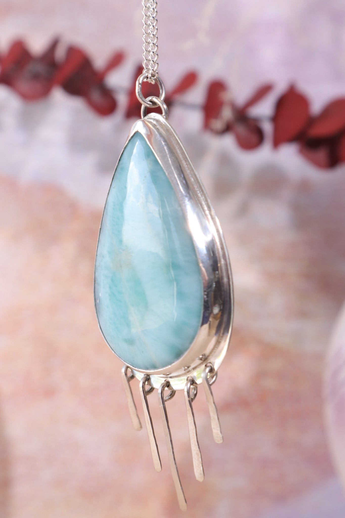 Larimar Tear Drop Necklace, Handmade in the UK Jewellery Tali & Loz Crystals