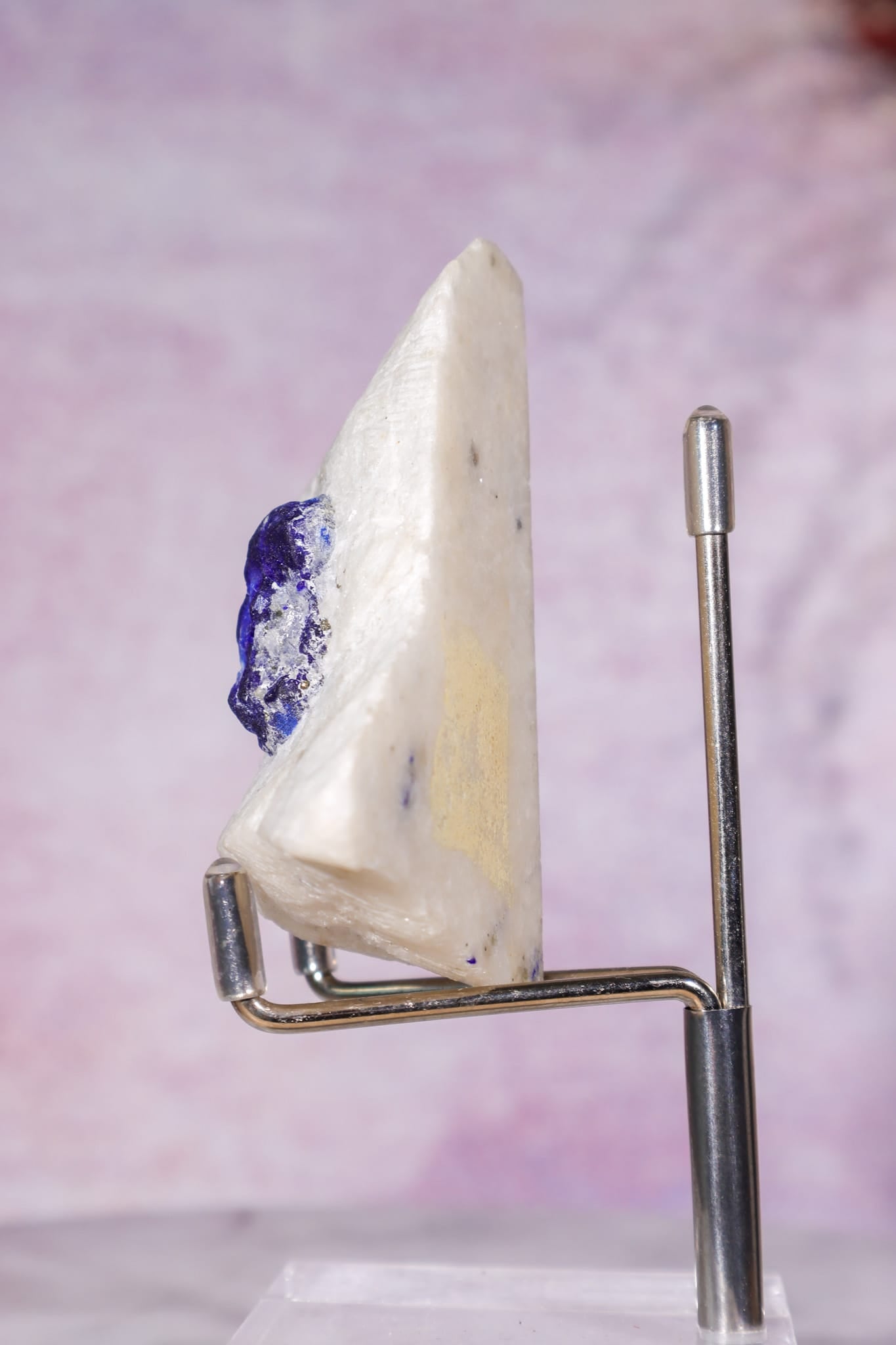 Lazurite in White Marble 7cm, Sar-e-Sang, Badakhshan, Afghanistan, Sold as Seen Minerals Tali & Loz Crystals