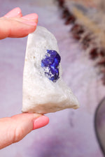 Lazurite in White Marble 7cm, Sar-e-Sang, Badakhshan, Afghanistan, Sold as Seen Minerals Tali & Loz Crystals