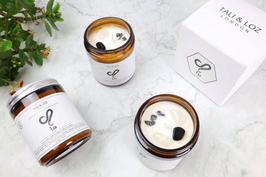 Leo Candle with Black Onyx Candles Tali & Loz