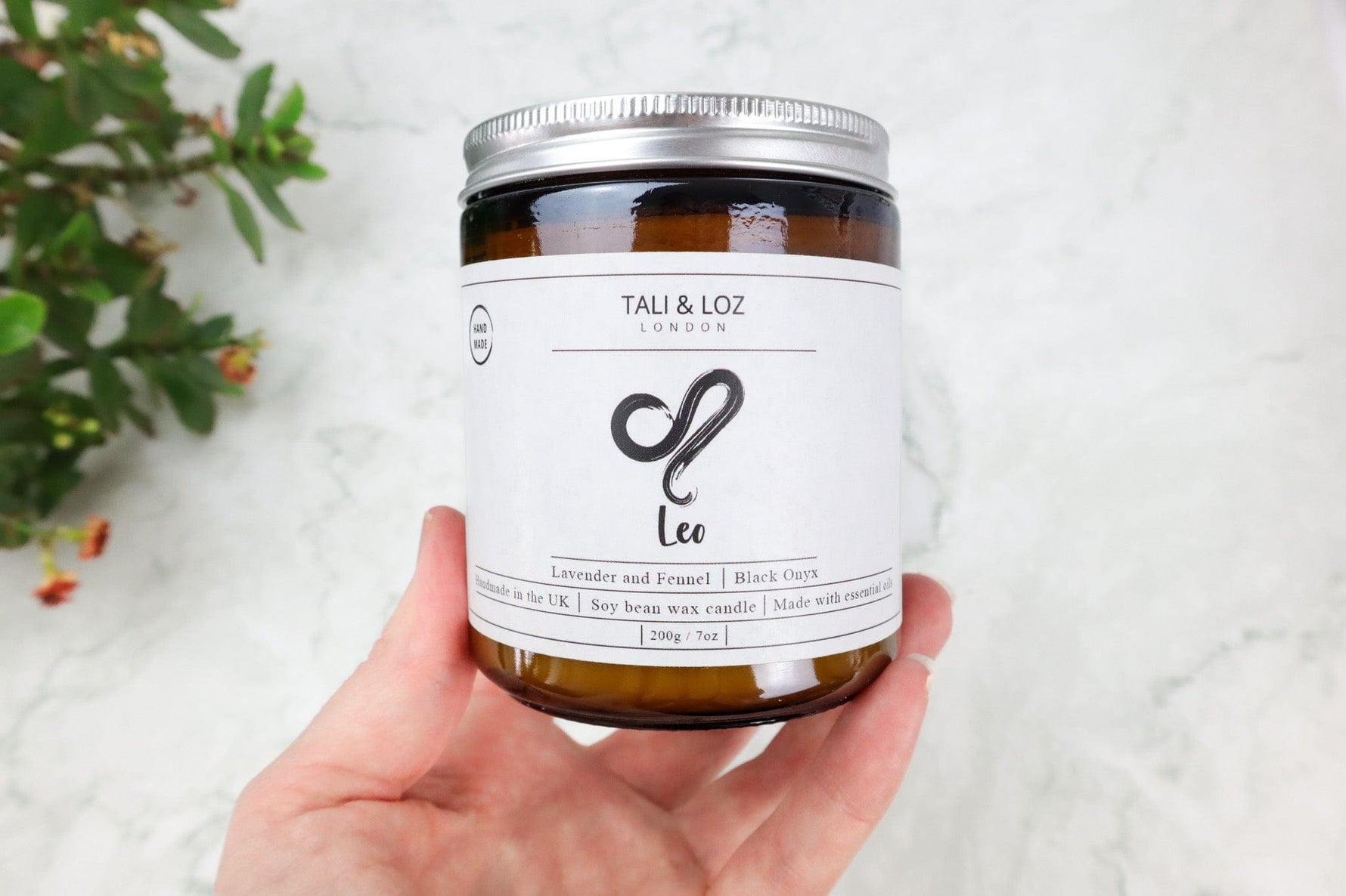 Leo Candle with Black Onyx - Tali & Loz Crystals