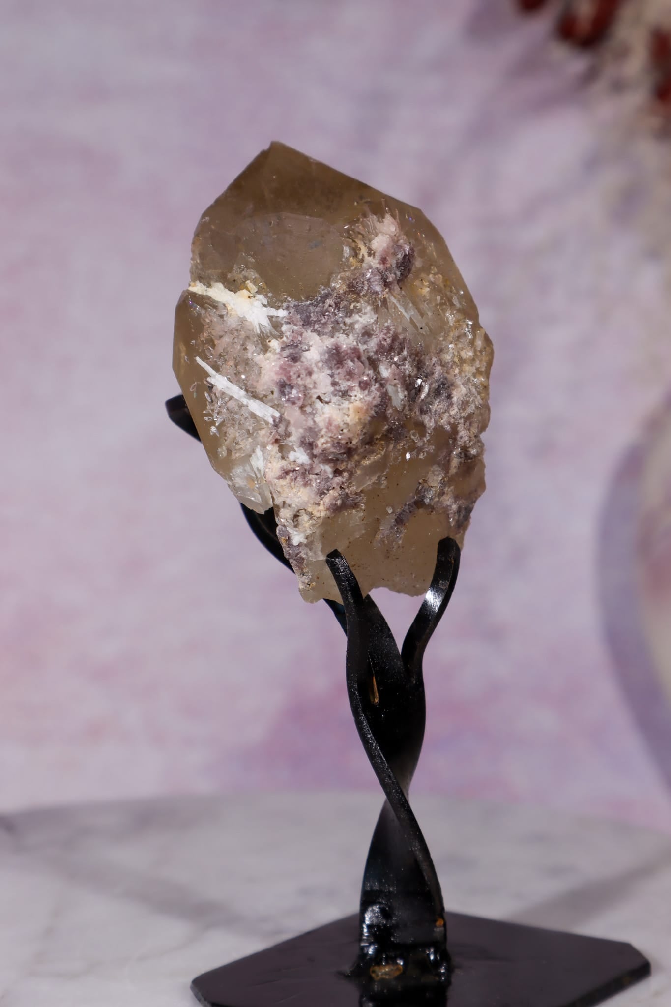 Lepidolite in Citrine on Stand 11.5cm, Brazil Specimen Tali & Loz Crystals