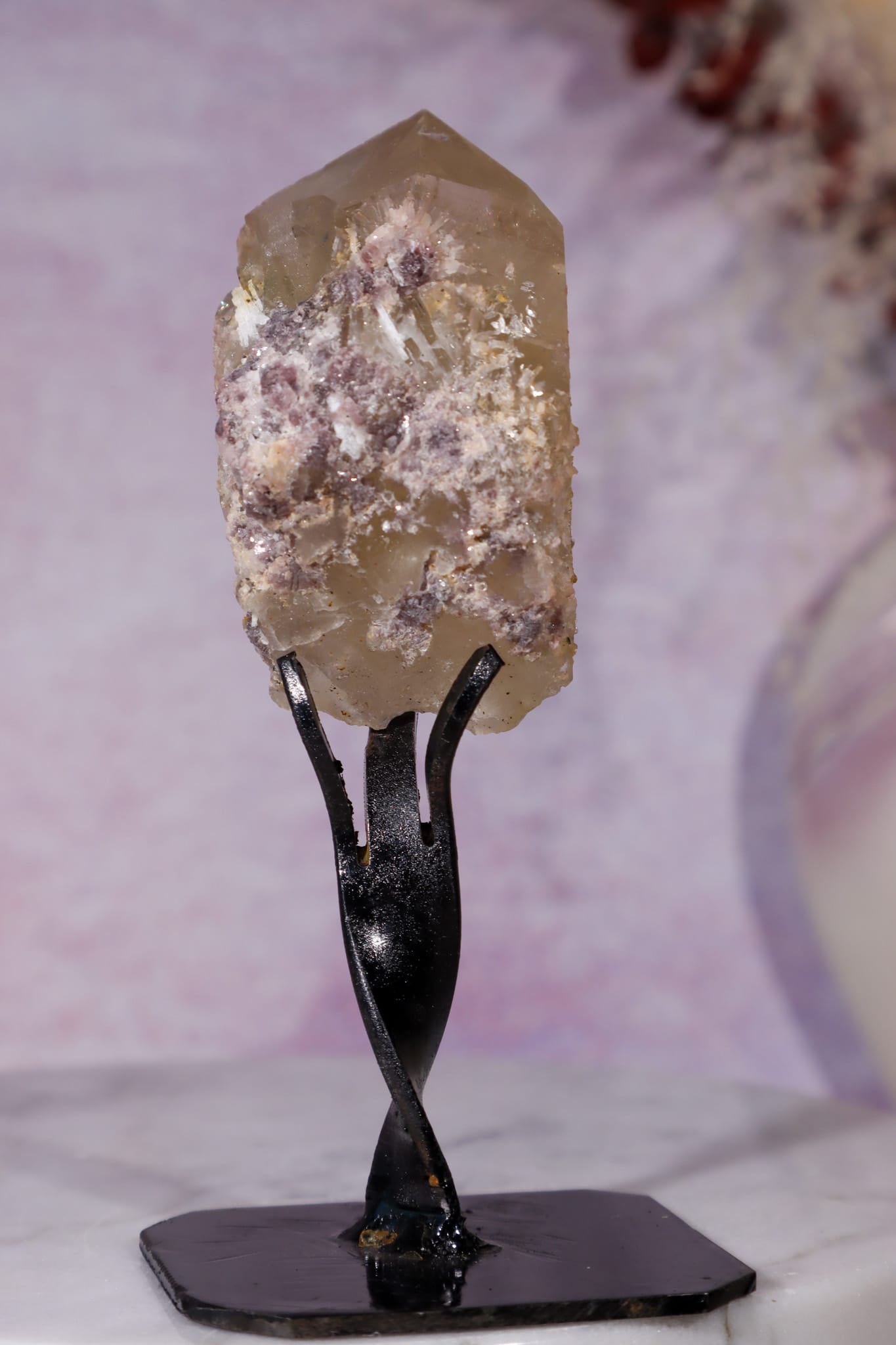 Lepidolite in Citrine on Stand 11.5cm, Brazil Specimen Tali & Loz Crystals