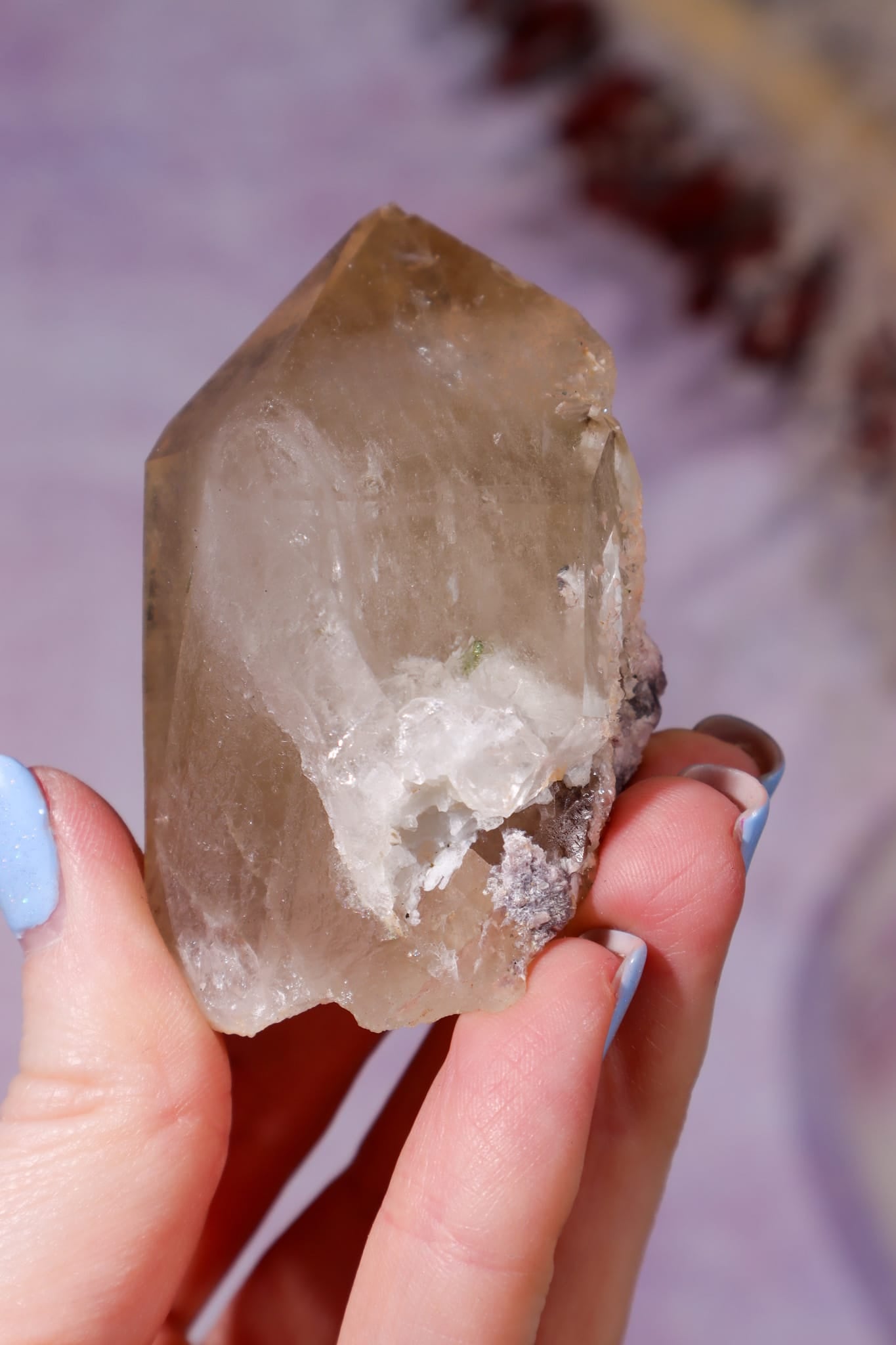Lepidolite in Citrine on Stand 11.5cm, Brazil Specimen Tali & Loz Crystals