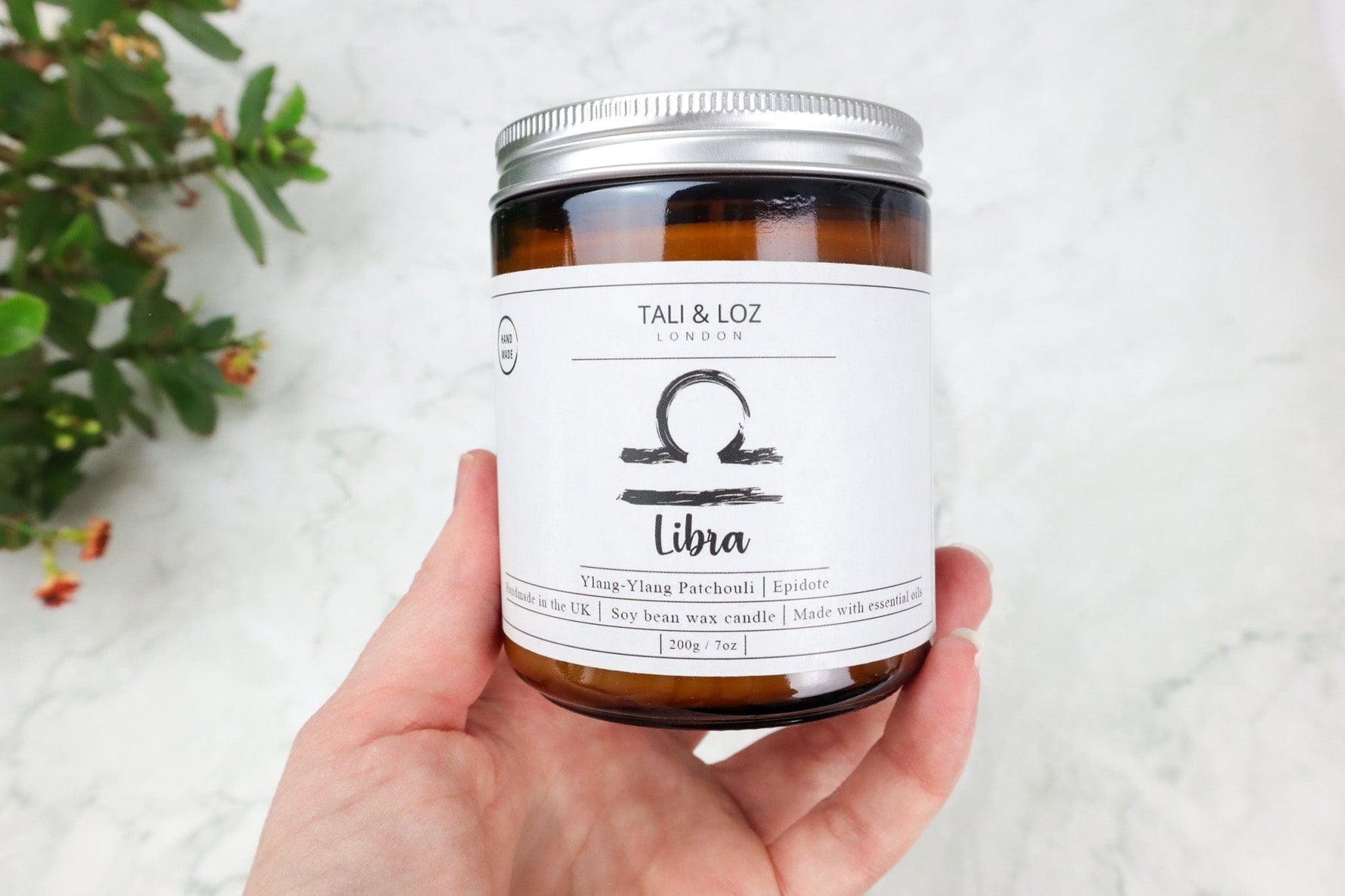 Libra Candle with Epidote - Tali & Loz Crystals