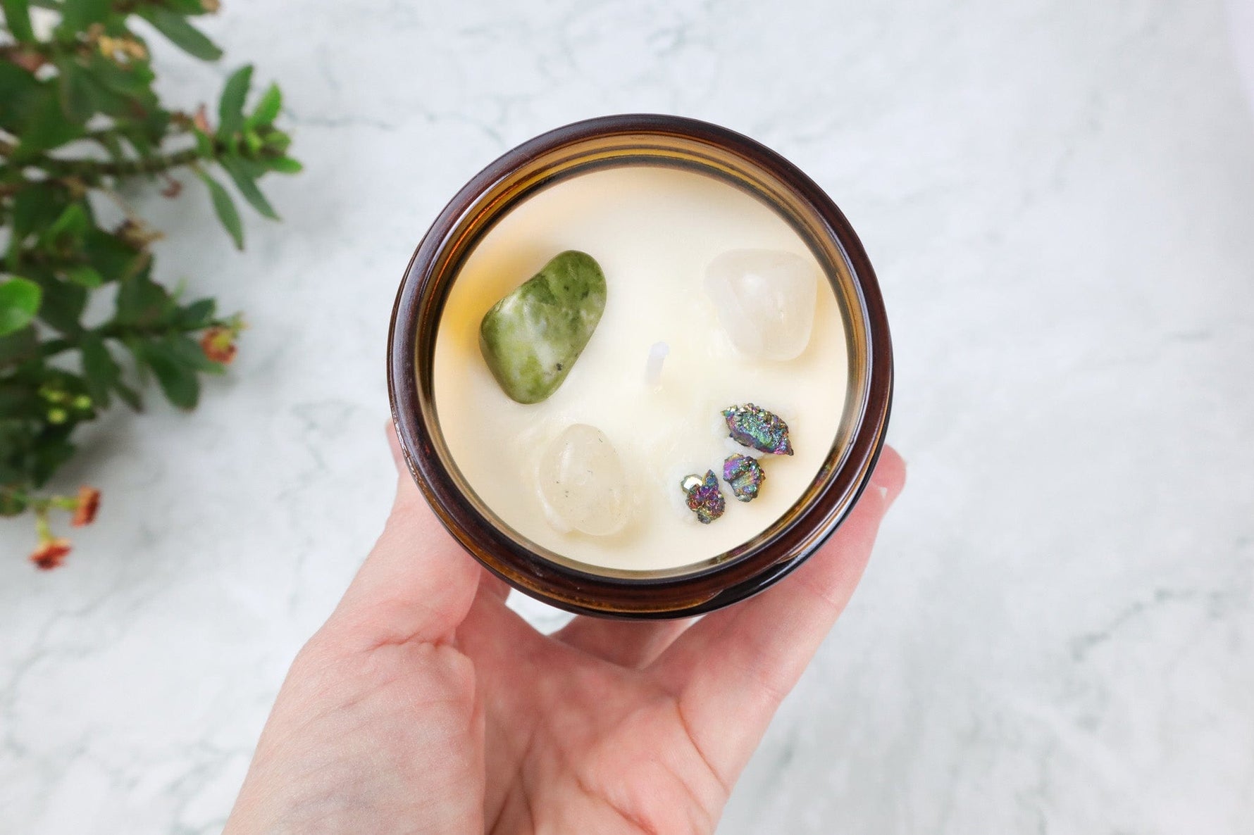 Libra Candle with Epidote - Tali & Loz Crystals