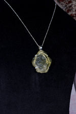 Libyan Desert Glass Tektite 9.66gr AA- Grade 925 Silver Pendant With Chain Jewellery Tali & Loz Crystals