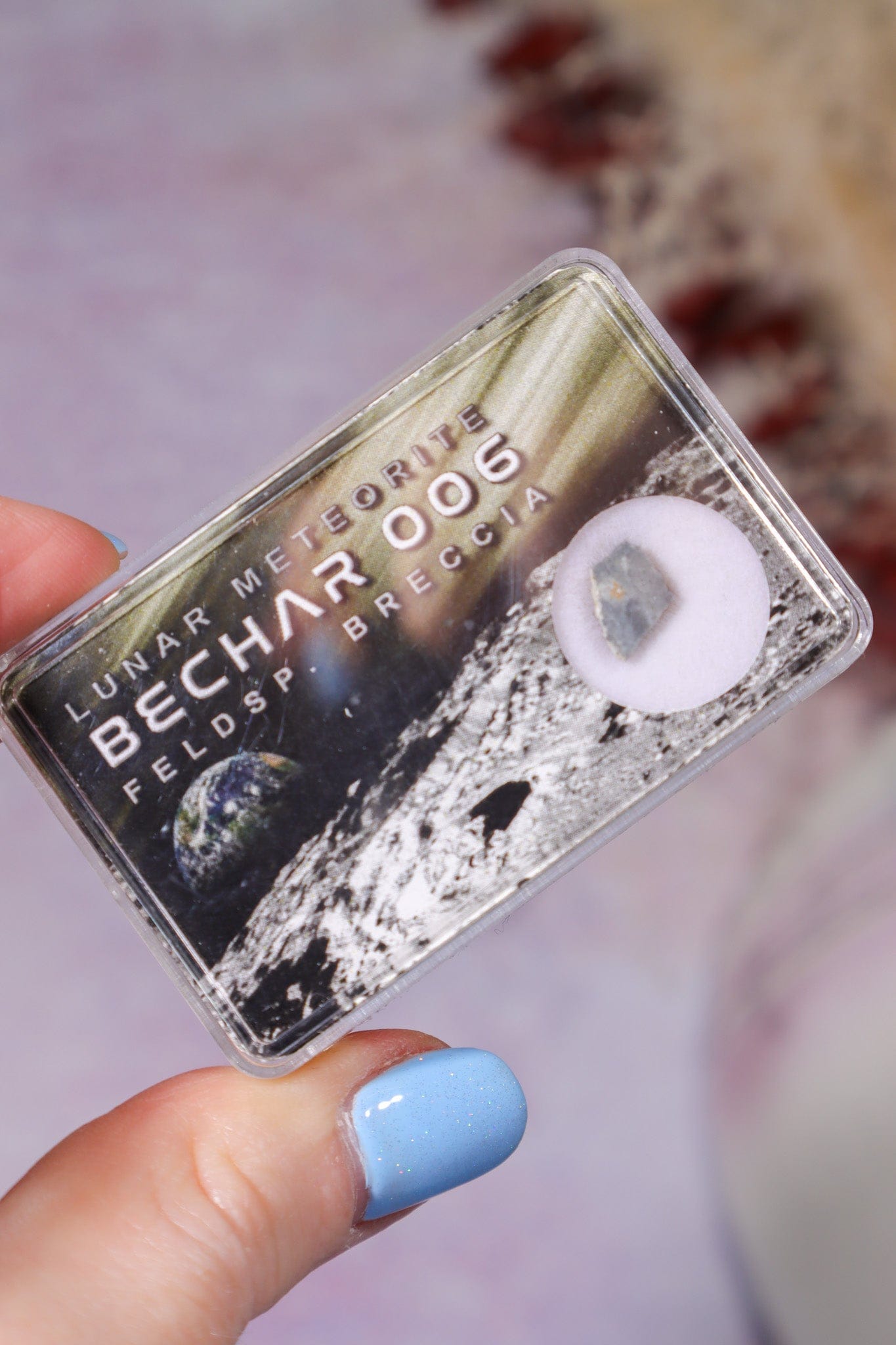 Lunar Meteorite, Bechar 006, Feldspathic Breccia, Algeria, Intuitively Chosen Meteorite Tali & Loz Crystals