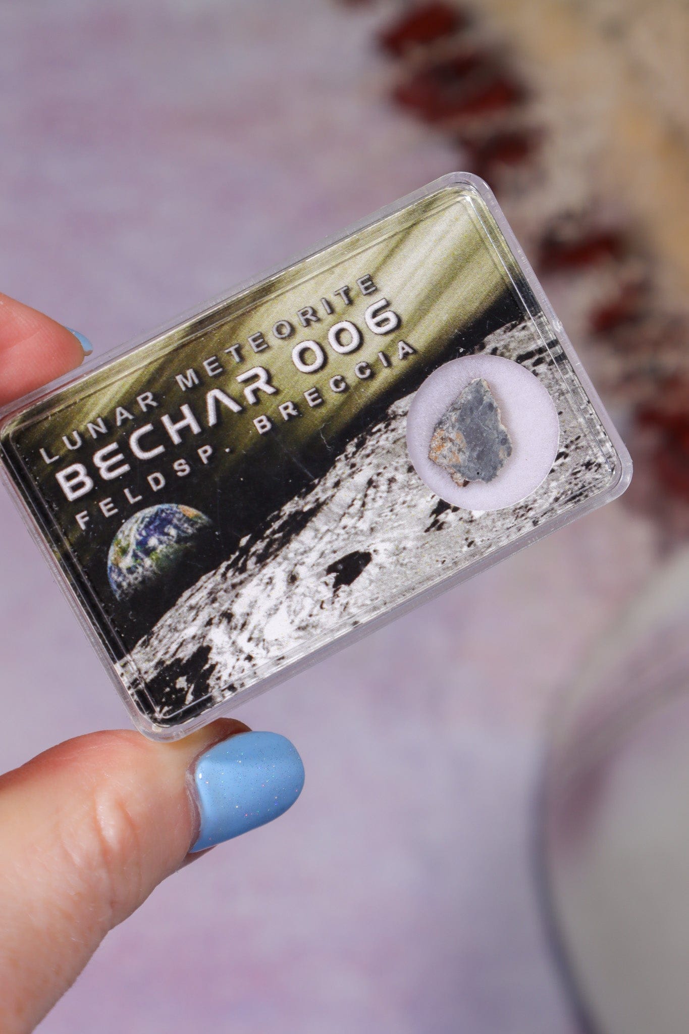 Lunar Meteorite, Bechar 006, Feldspathic Breccia, Algeria, Intuitively Chosen Meteorite Tali & Loz Crystals