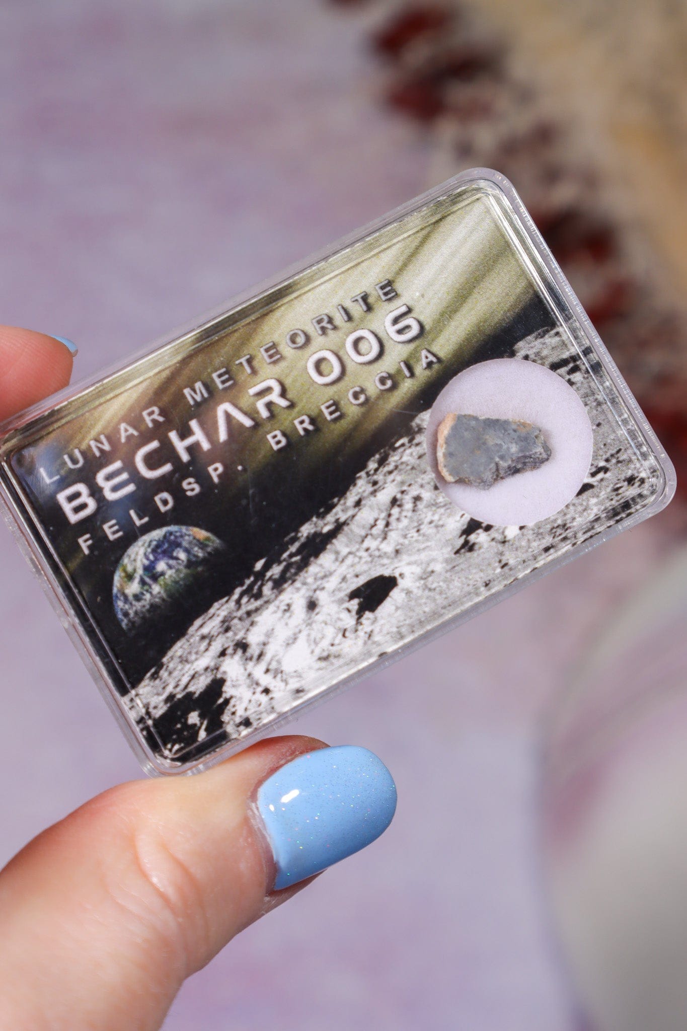 Lunar Meteorite, Bechar 006, Feldspathic Breccia, Algeria, Intuitively Chosen Meteorite Tali & Loz Crystals