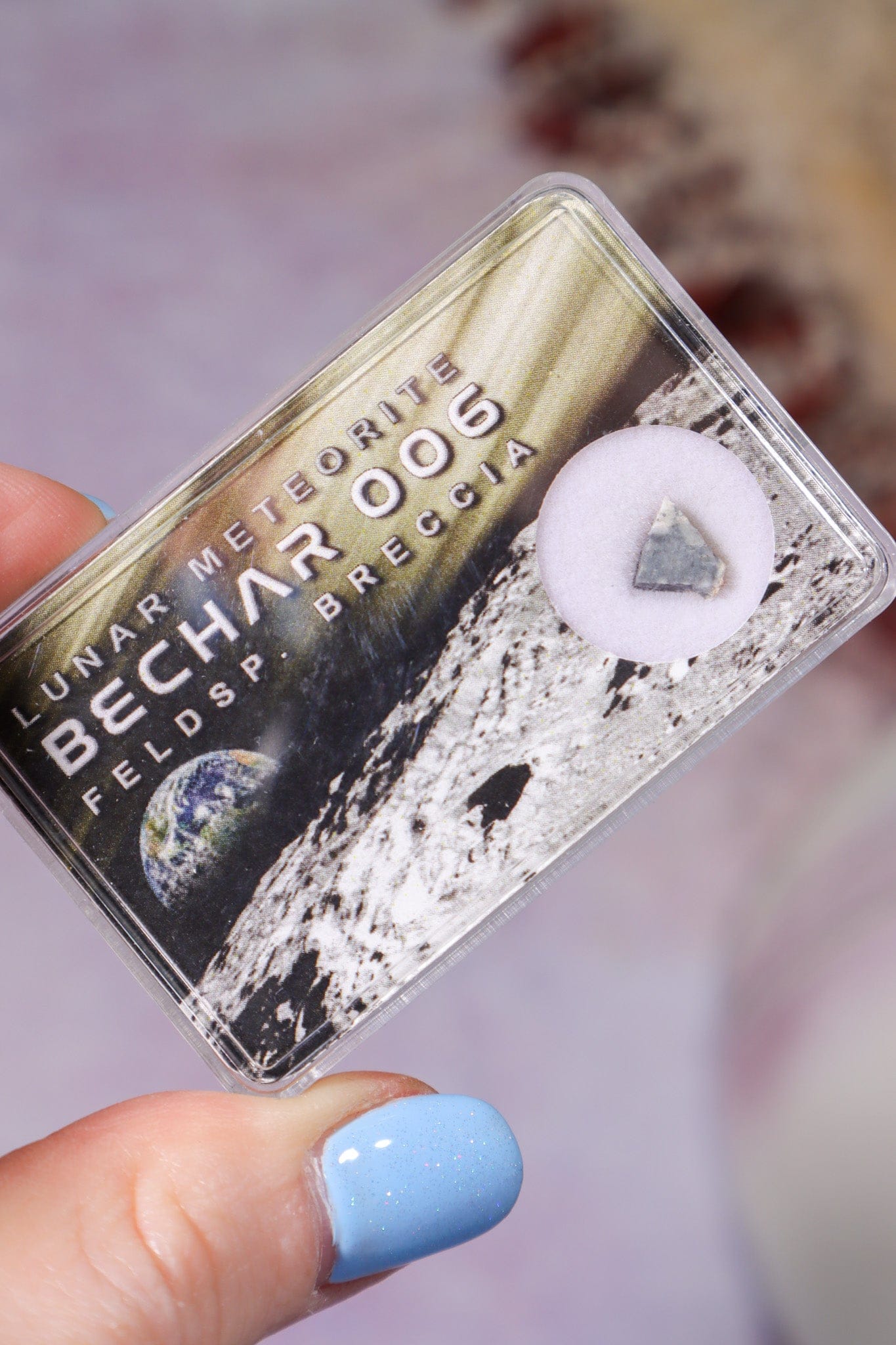 Lunar Meteorite, Bechar 006, Feldspathic Breccia, Algeria, Intuitively Chosen Meteorite Tali & Loz Crystals