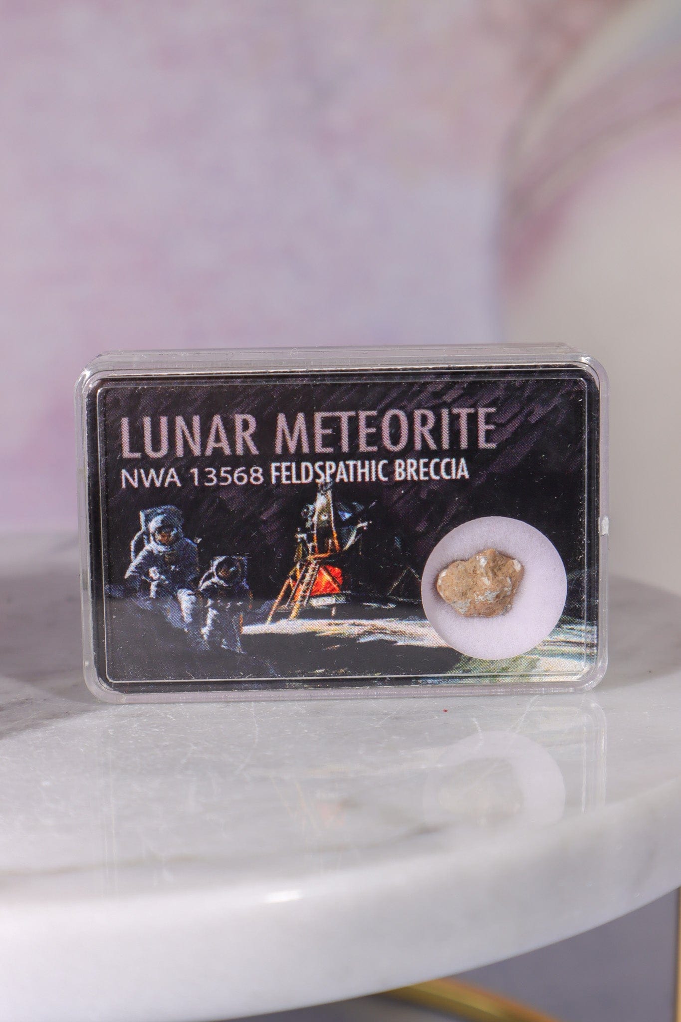 Lunar Meteorite, Northwest Africa, Feldspathic Breccia, Intuitively Chosen Meteorite Tali & Loz Crystals