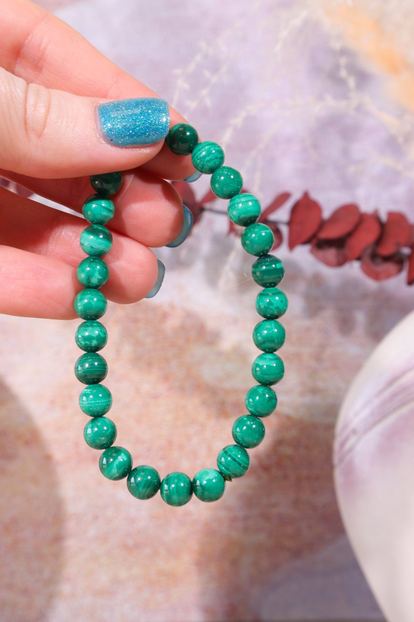 Malachite Beaded Bracelet, Intuitively Chosen Jewellery Tali & Loz Crystals