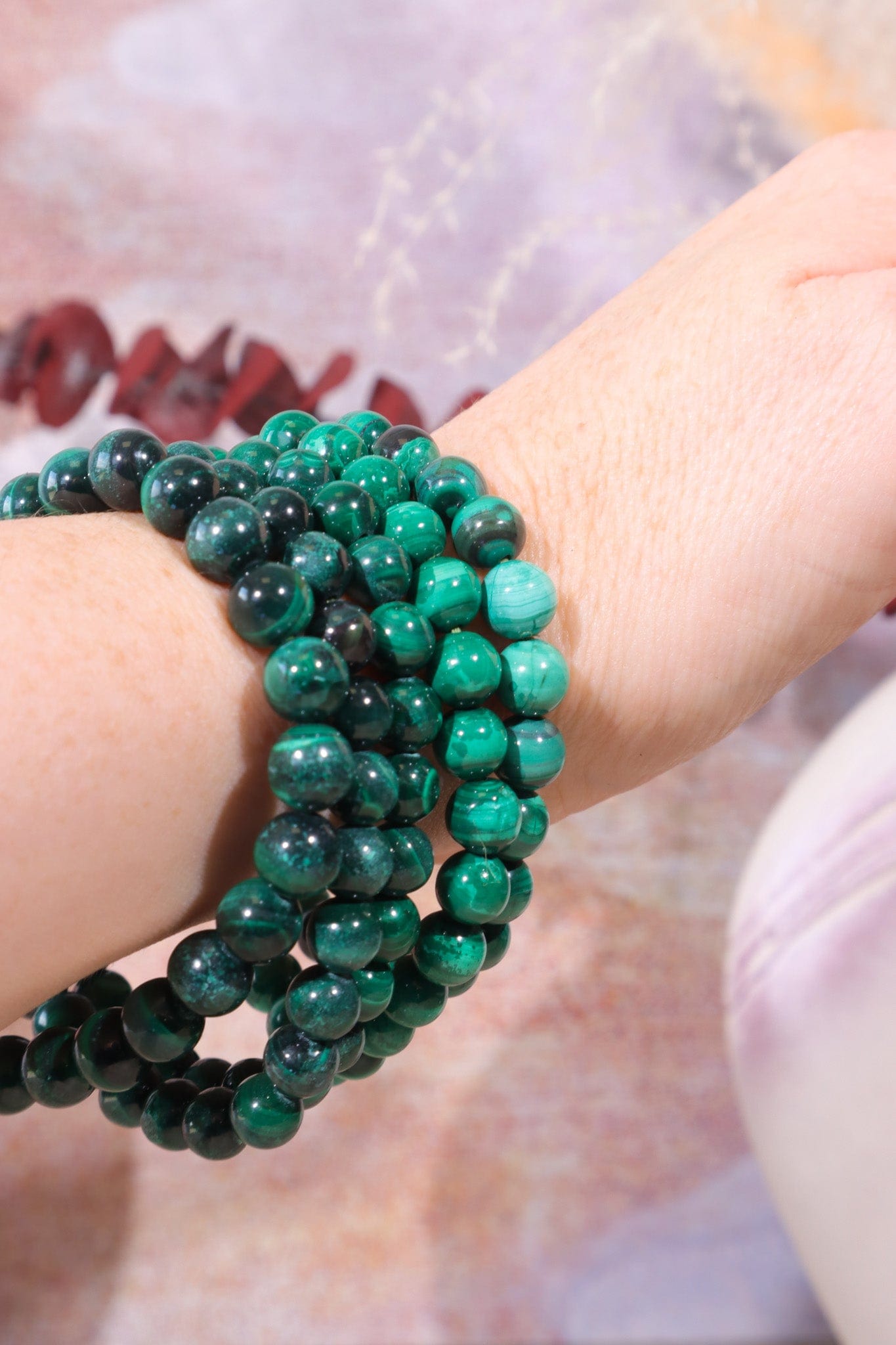 Malachite Beaded Bracelet, Intuitively Chosen Jewellery Tali & Loz Crystals