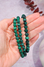 Malachite Beaded Bracelets 7.5cm, Intuitively Chosen Jewellery Tali & Loz Crystals
