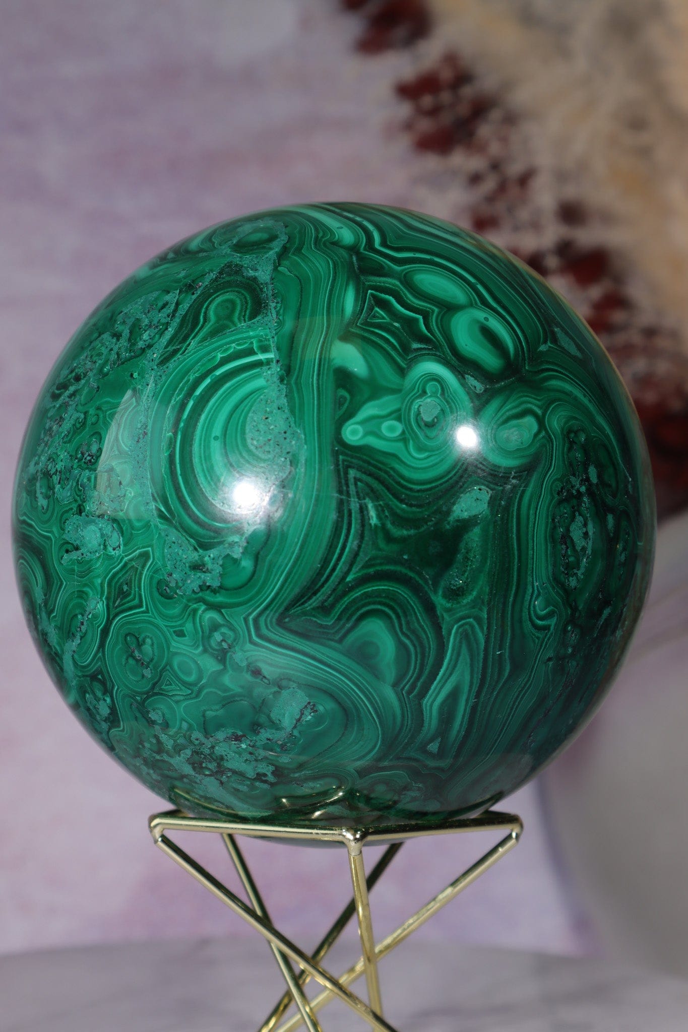 Malachite Sphere 1.8KG, Congo Spheres Tali & Loz Crystals