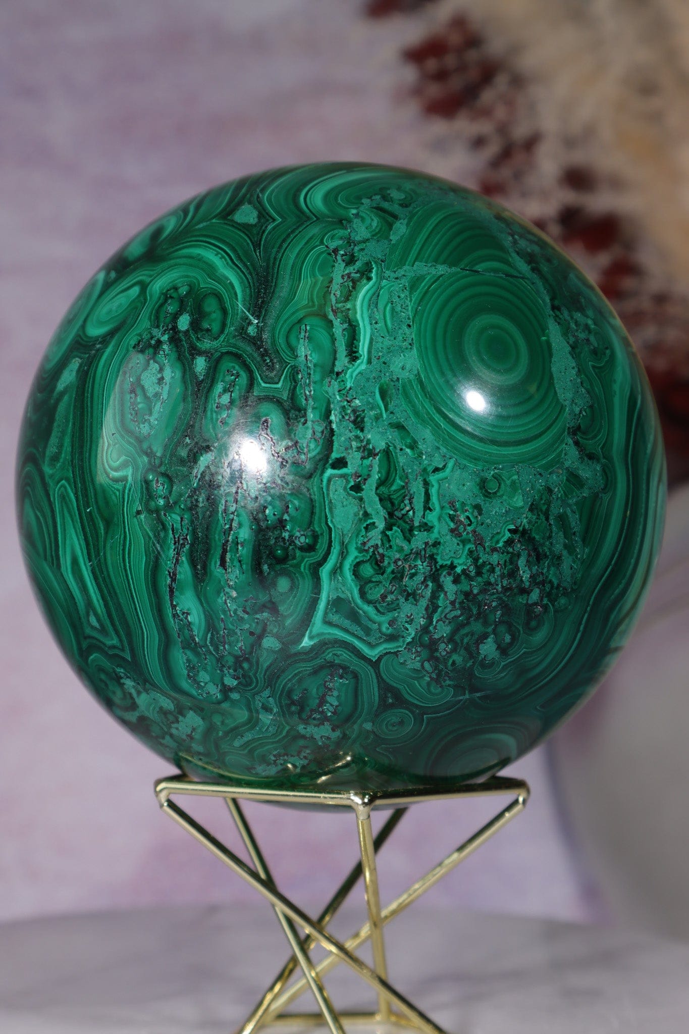 Malachite Sphere 1.8KG, Congo Spheres Tali & Loz Crystals