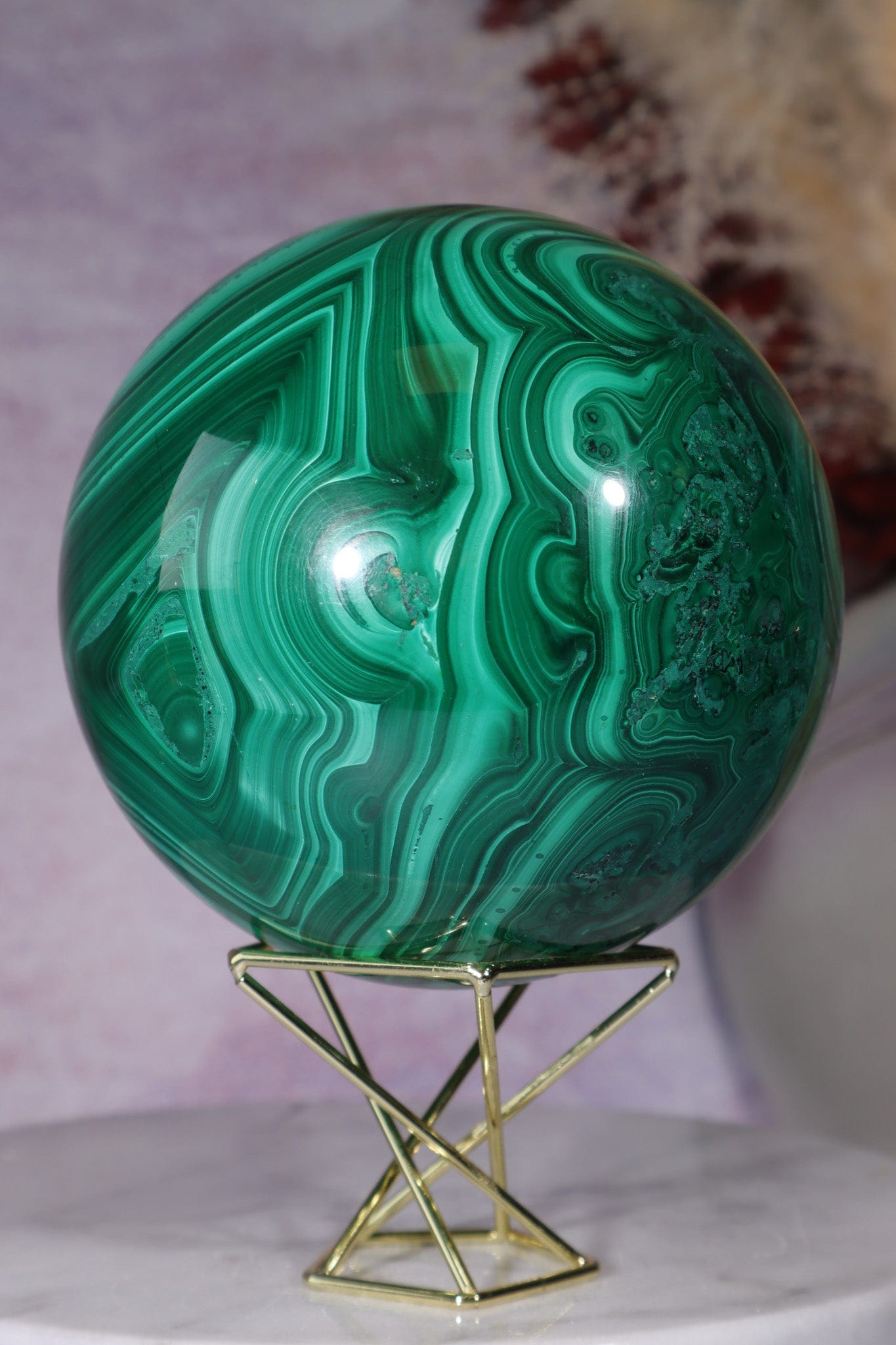 Malachite Sphere 1.8KG, Congo Spheres Tali & Loz Crystals