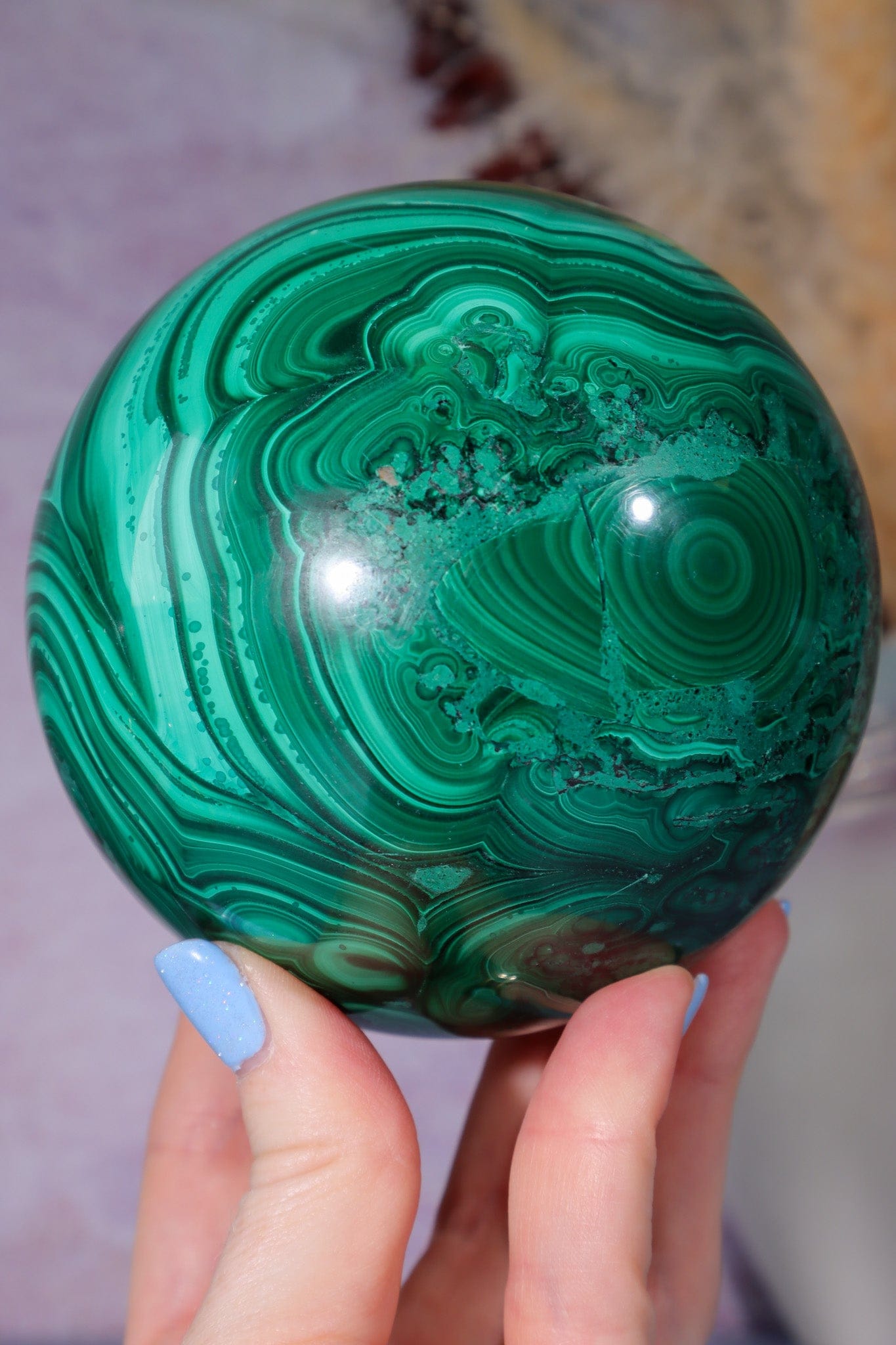 Malachite Sphere 1.8KG, Congo Spheres Tali & Loz Crystals