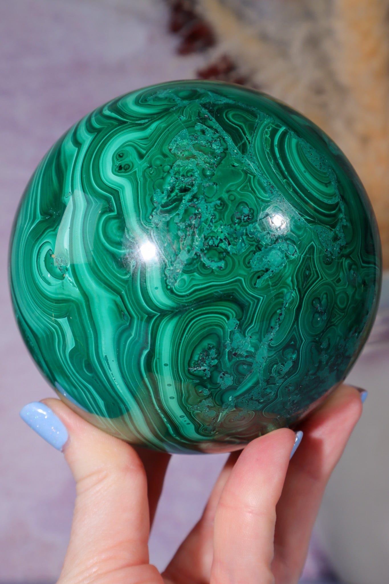 Malachite Sphere 1.8KG, Congo Spheres Tali & Loz Crystals