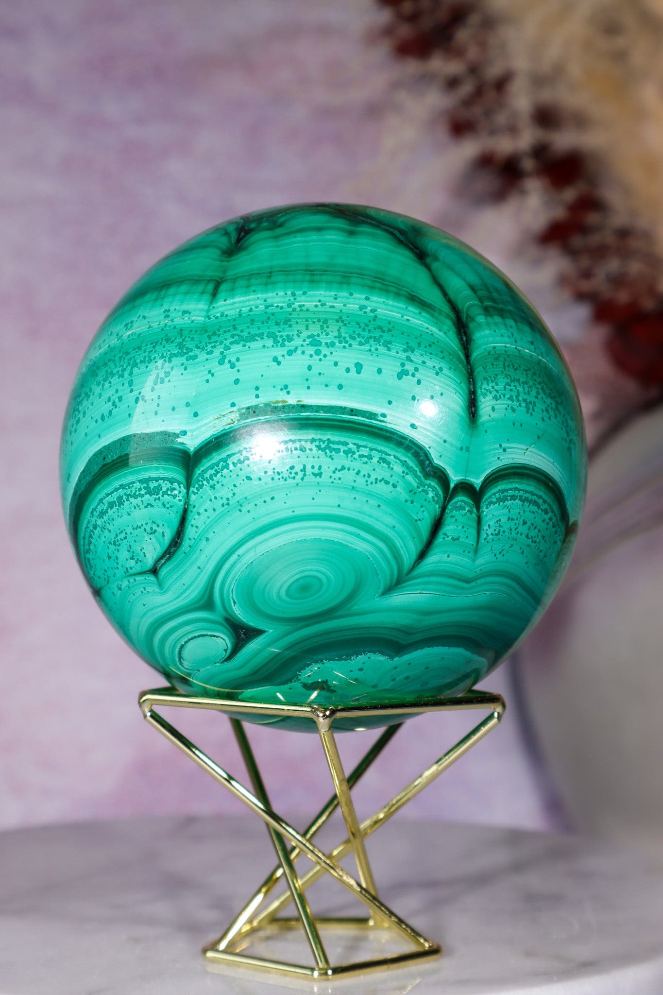 Malachite Sphere 1KG, Congo Spheres Tali & Loz Crystals