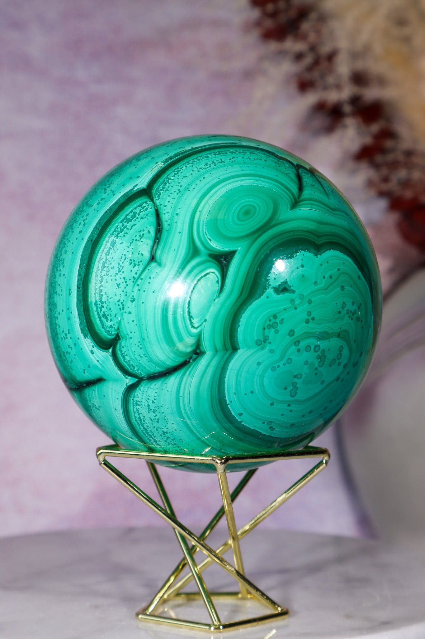 Malachite Sphere 1KG, Congo Spheres Tali & Loz Crystals