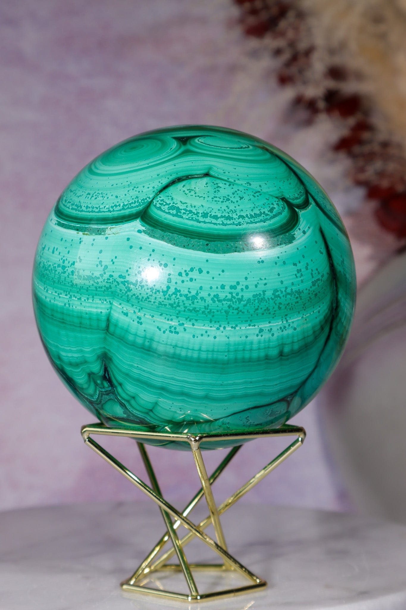 Malachite Sphere 1KG, Congo Spheres Tali & Loz Crystals