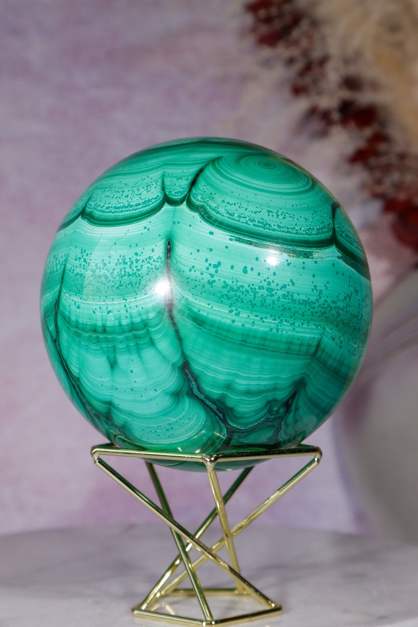 Malachite Sphere 1KG, Congo Spheres Tali & Loz Crystals
