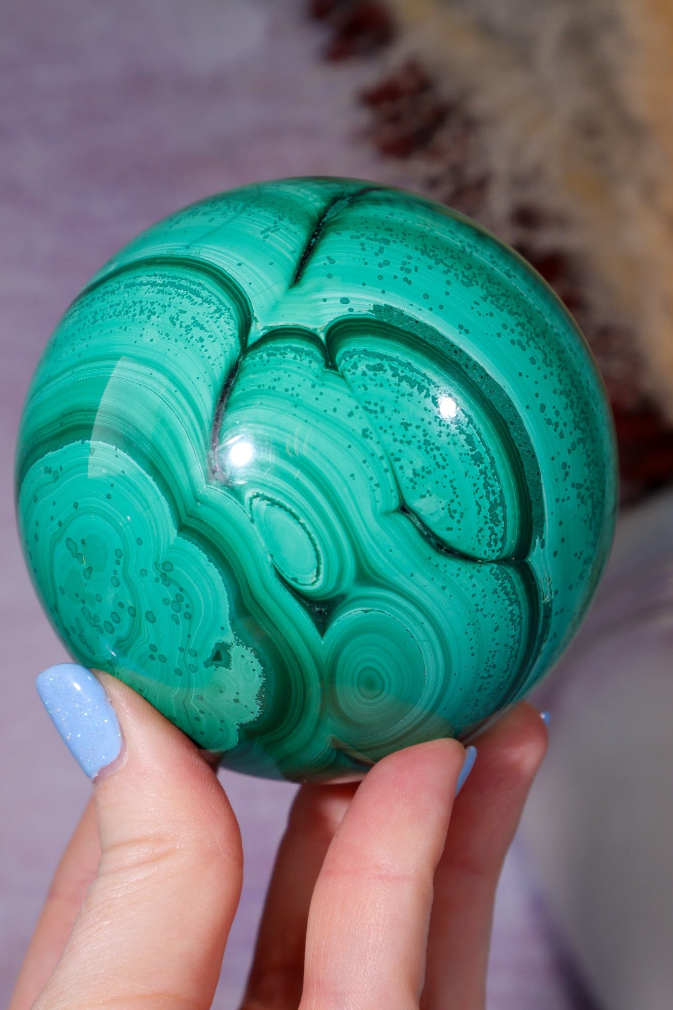 Malachite Sphere 1KG, Congo Spheres Tali & Loz Crystals