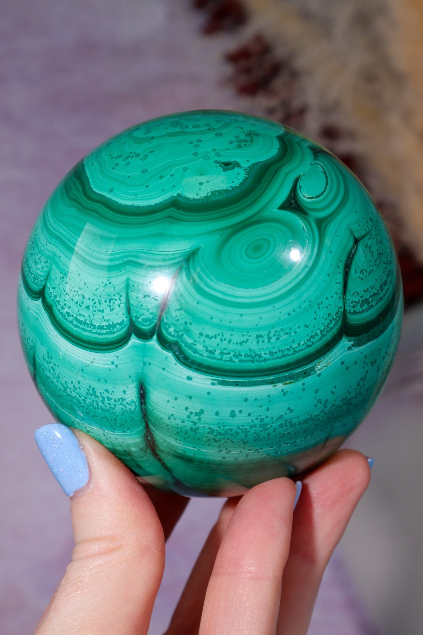 Malachite Sphere 1KG, Congo Spheres Tali & Loz Crystals