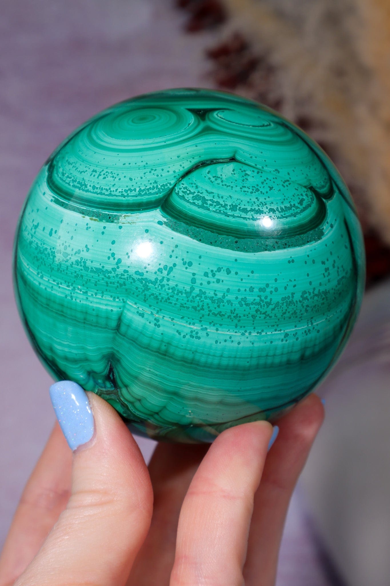 Malachite Sphere 1KG, Congo Spheres Tali & Loz Crystals
