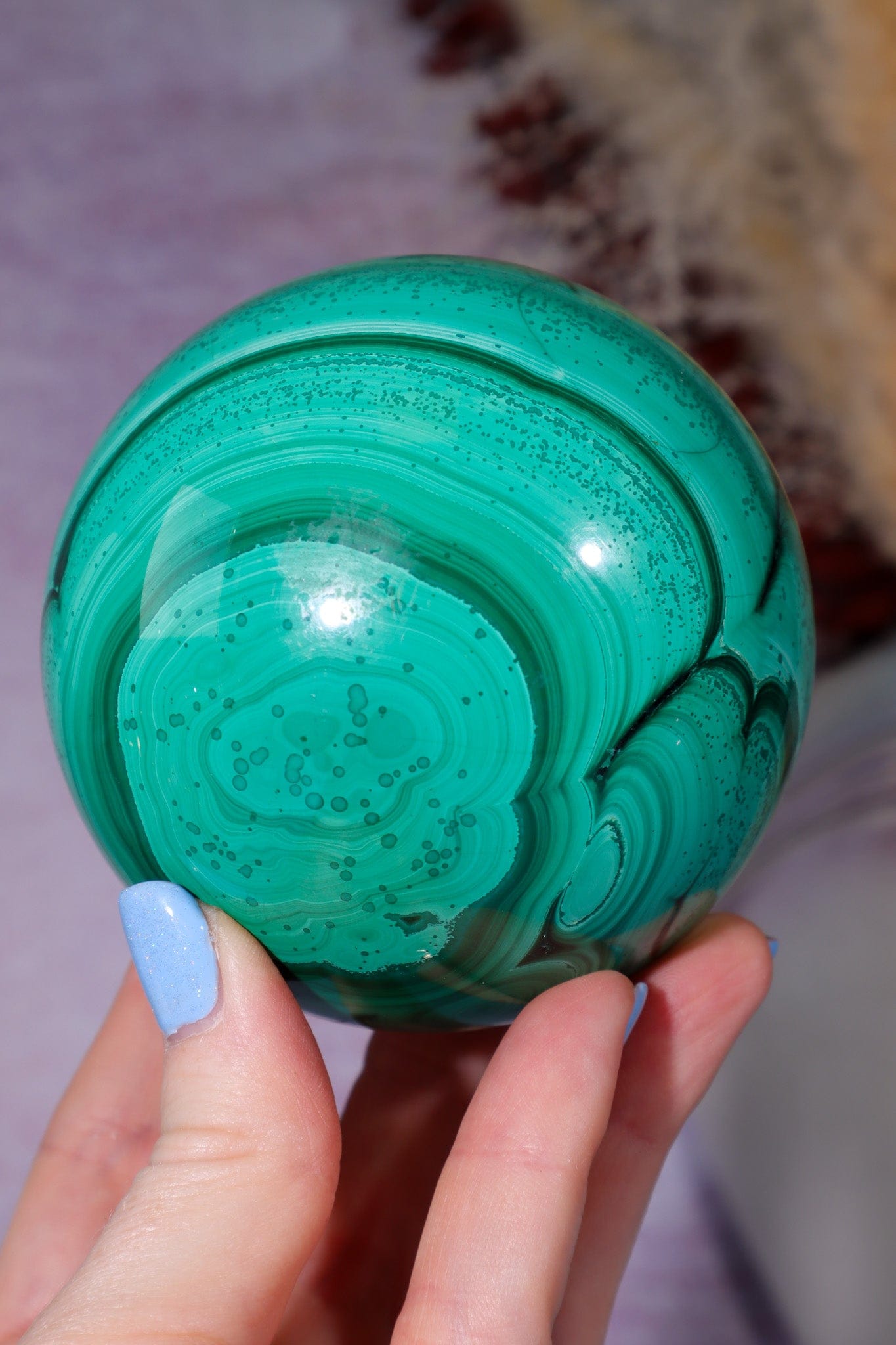 Malachite Sphere 1KG, Congo Spheres Tali & Loz Crystals