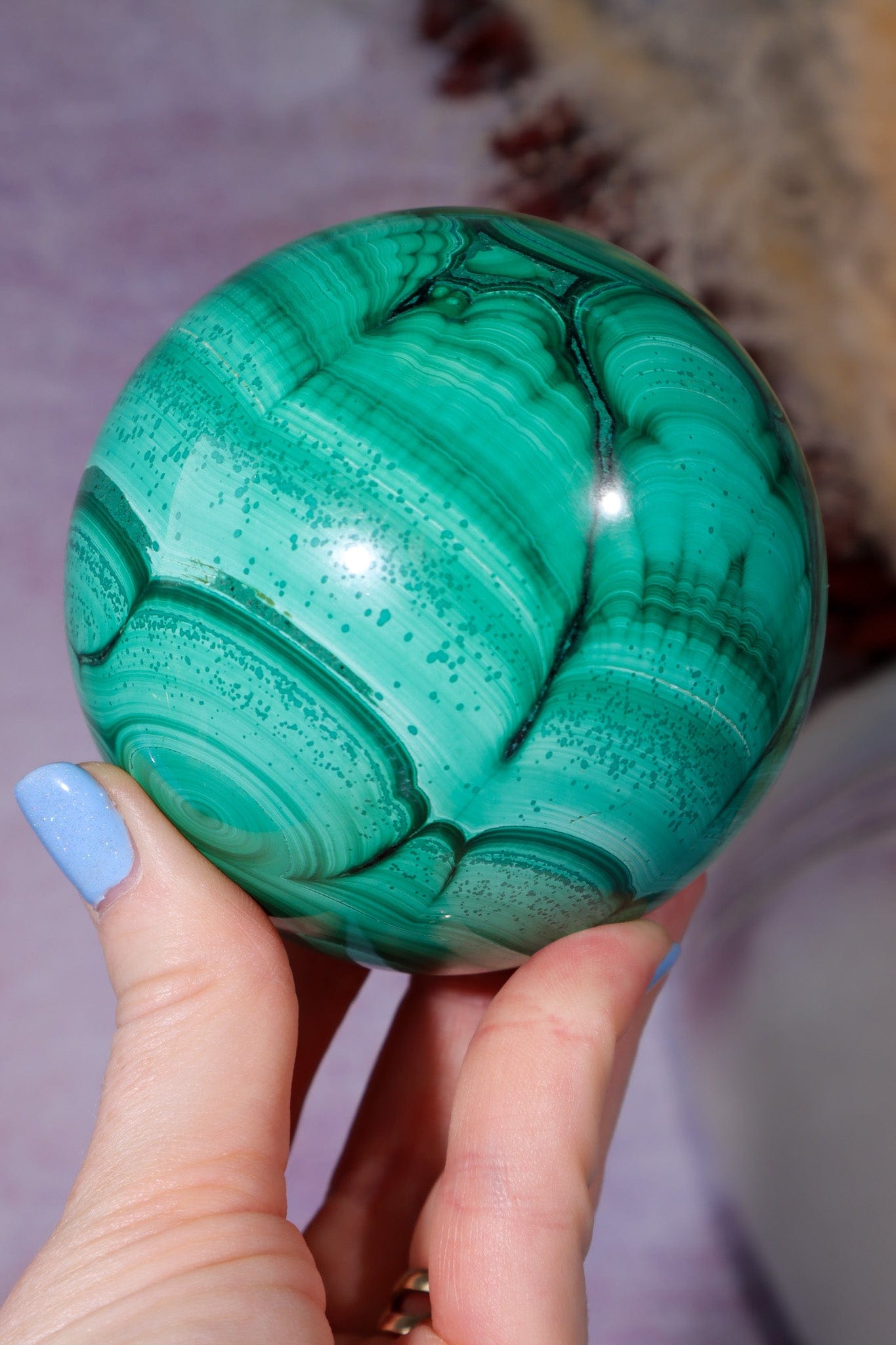 Malachite Sphere 1KG, Congo Spheres Tali & Loz Crystals