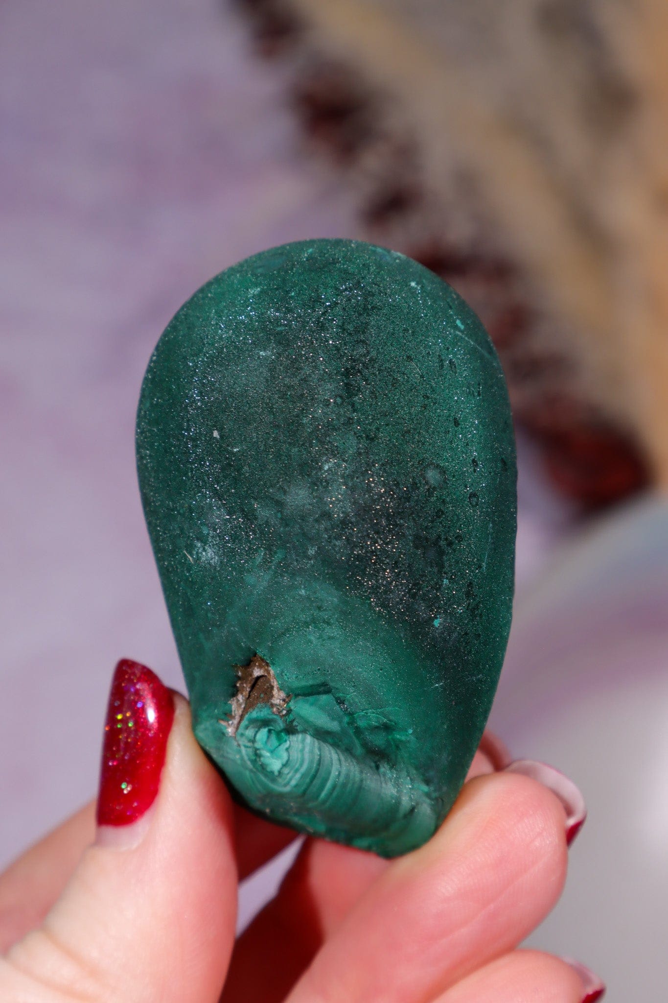 Malachite Stalactite 108gr , Zaire- Congo Minerals Tali & Loz Crystals