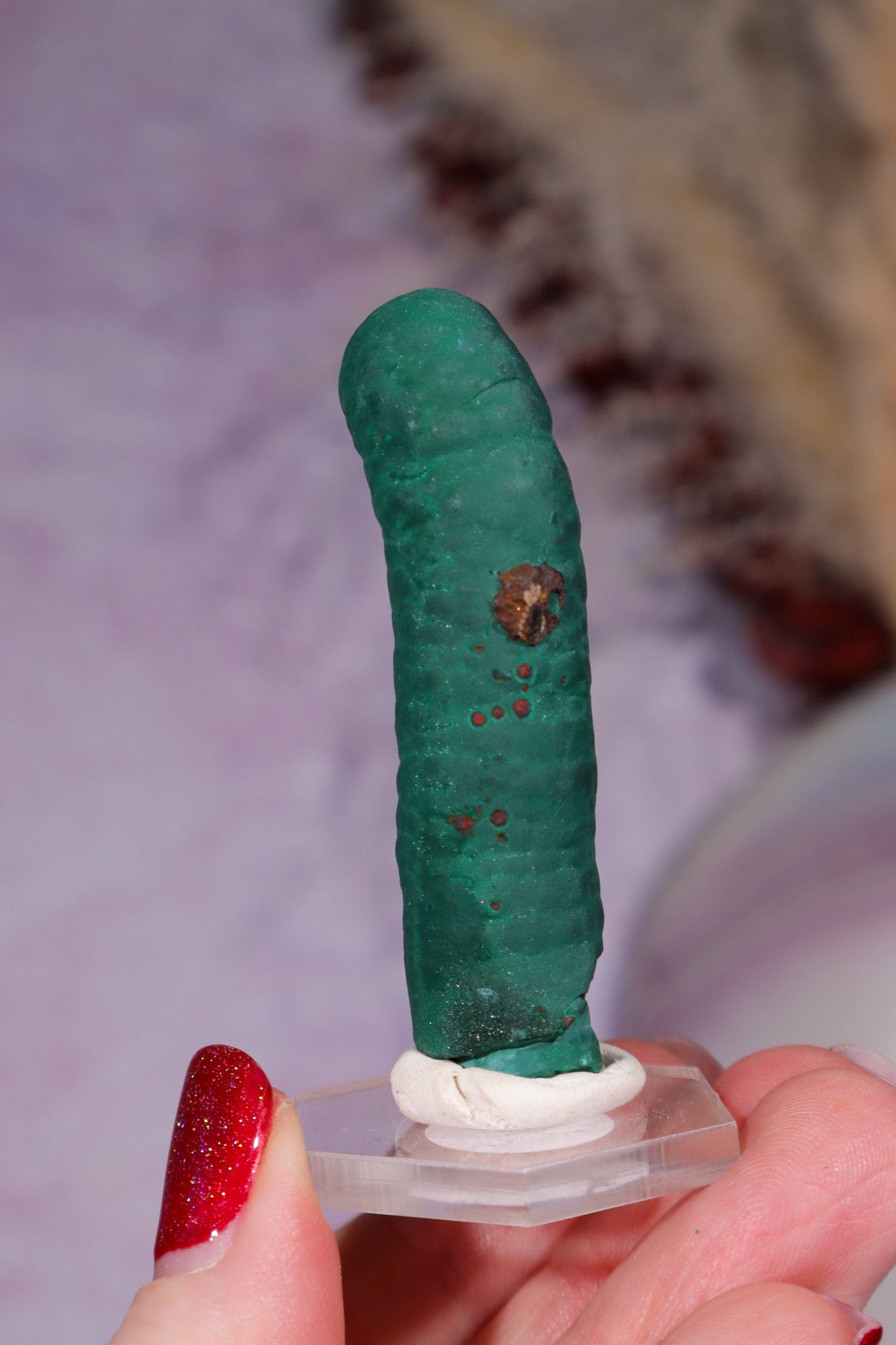 Malachite Stalactite 28gr, Zaire- Congo Minerals Tali & Loz Crystals